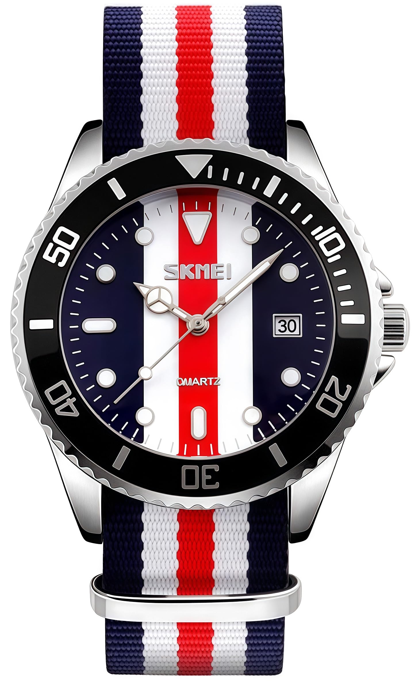 MASTOP Men's Quartz Watch Nylon Strap British Style Business - Product Imagery