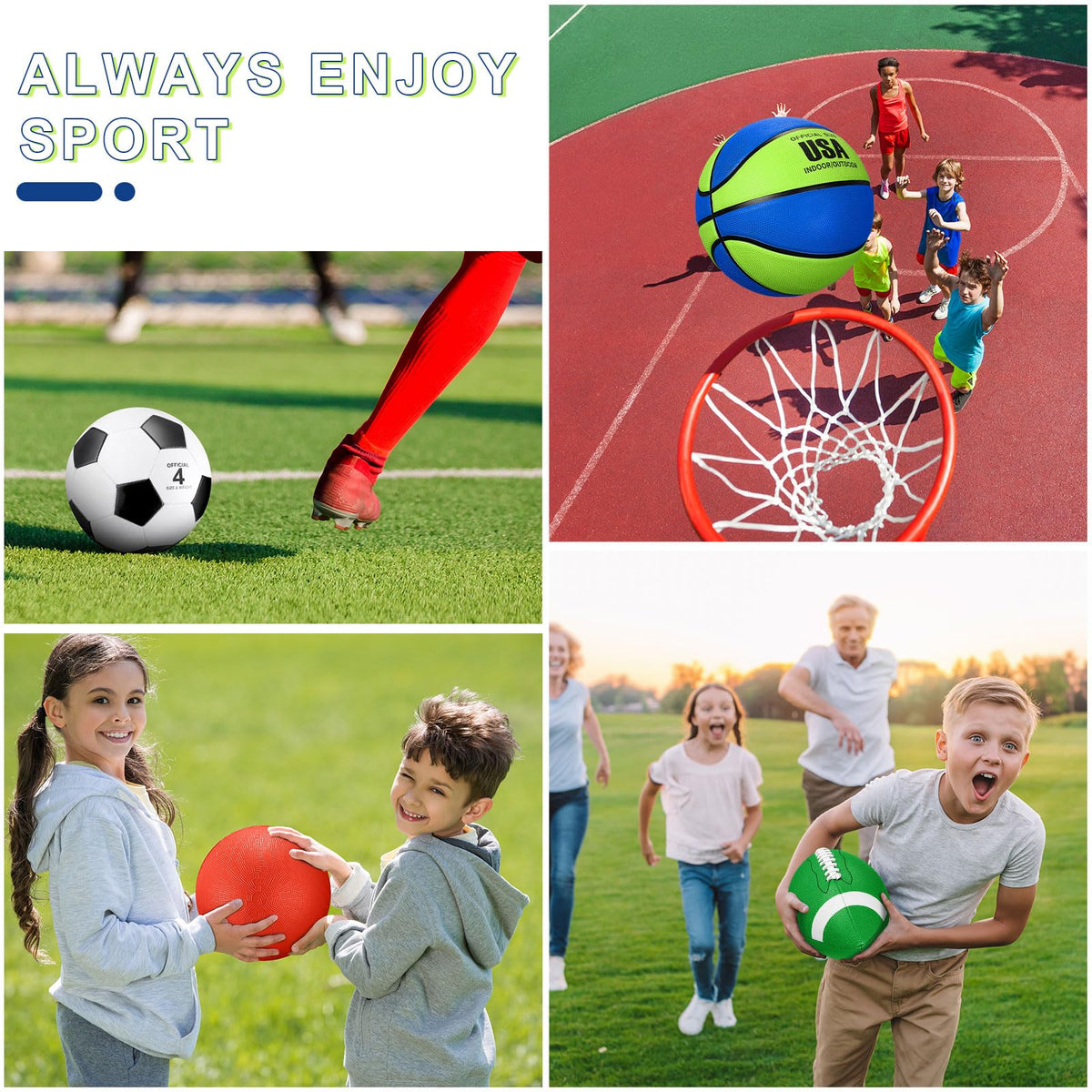 Deekin 4 Pcs Sport Balls Set for Kid Teen Playground Ball - Deekin Official Imagery - 7