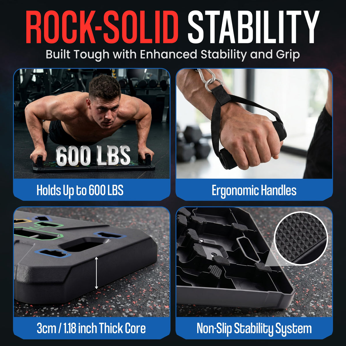 Portable Push Up Board Gym Kit 25 in 1 Foldable Push Up - ELIKNAZ Official Imagery - 7