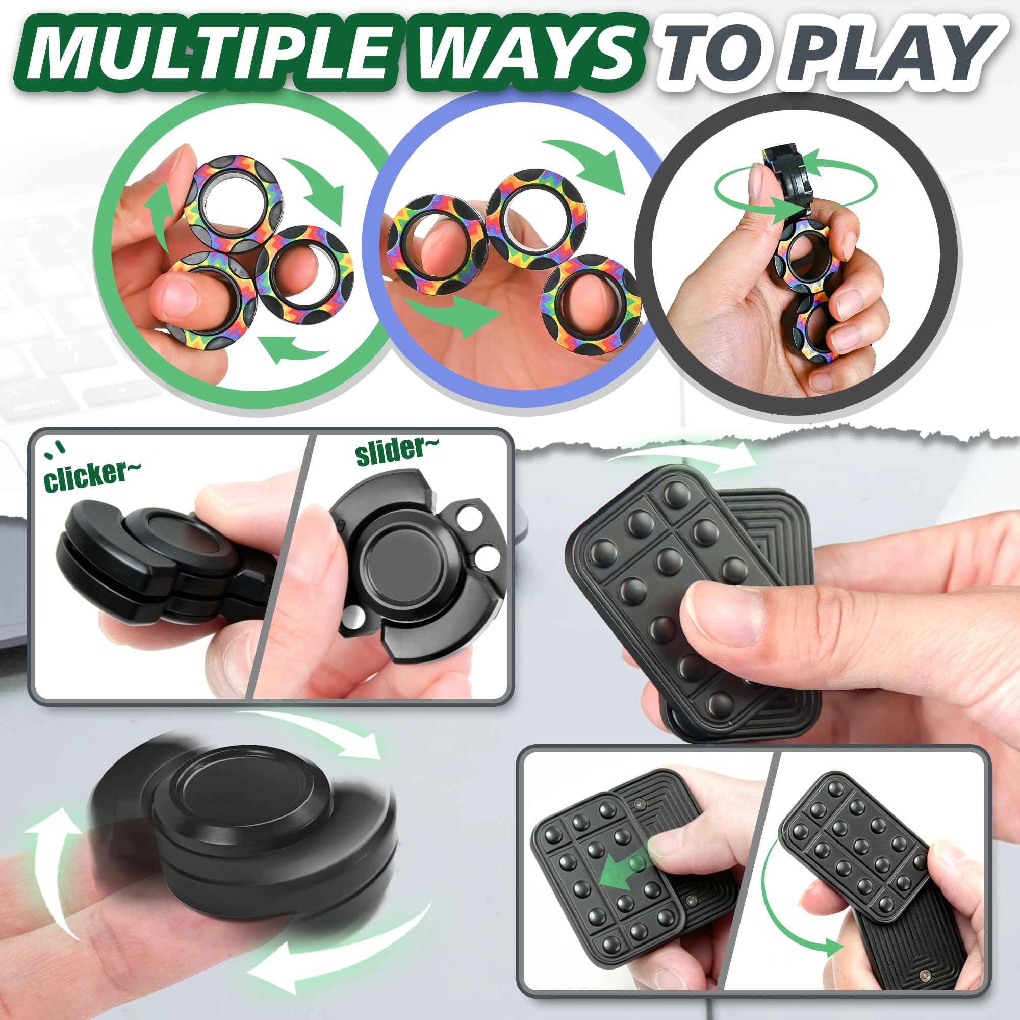 Milarji 10 Pcs Magnetic Fidget Toys for Adults Teens Metal Sensory Toy - View 4