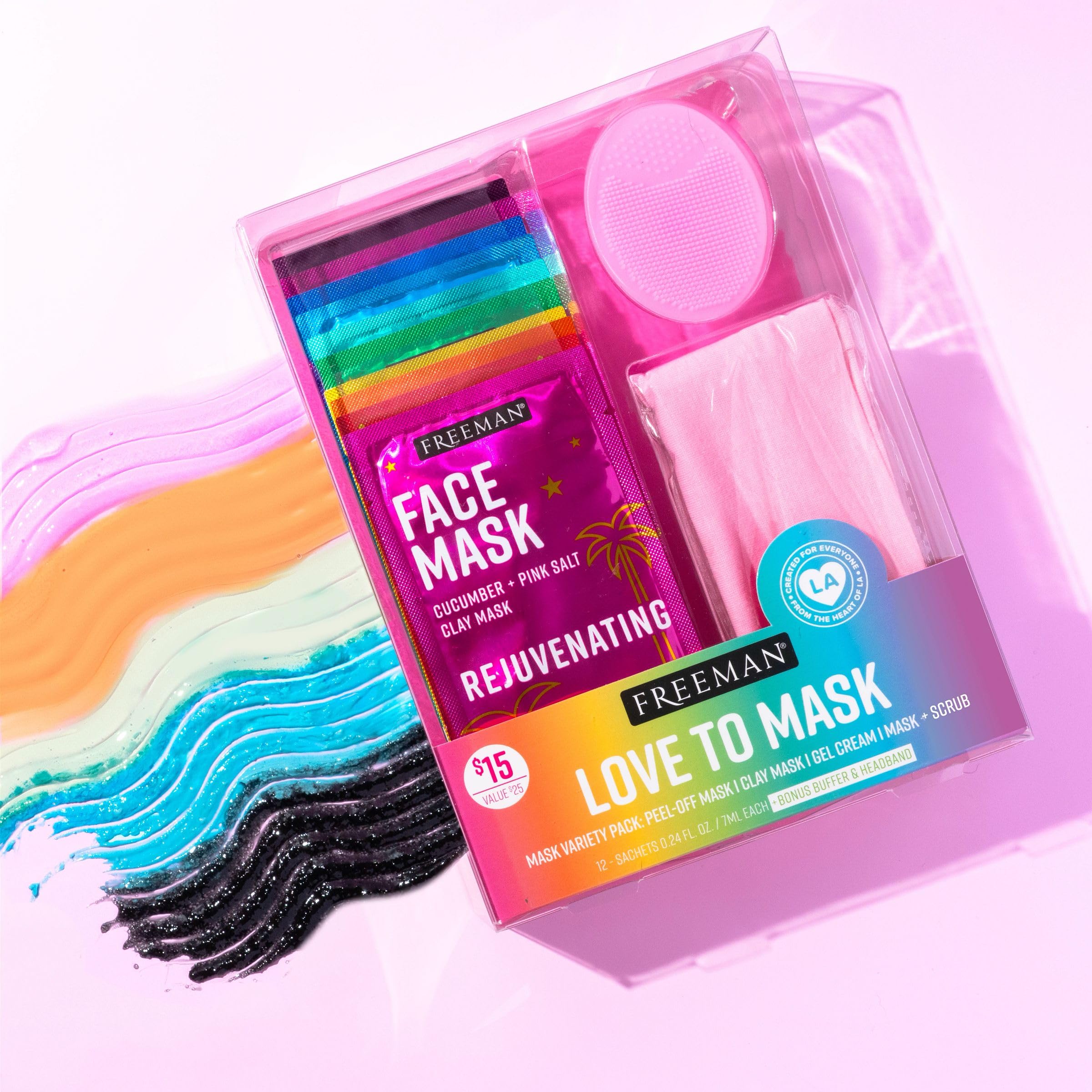 Freeman 14 Piece Love To Mask Variety Pack, Face Masks - Freeman