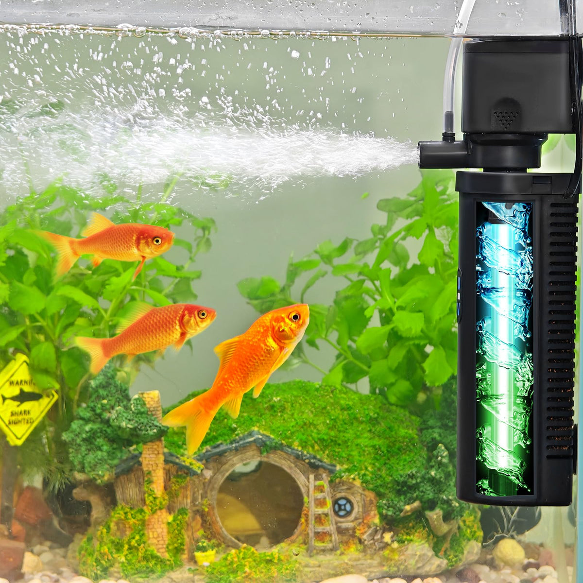 COOSPIDER 200GPH Aquarium Filter with 5W U V Light for 30 - COOSPIDER Official Imagery - 1