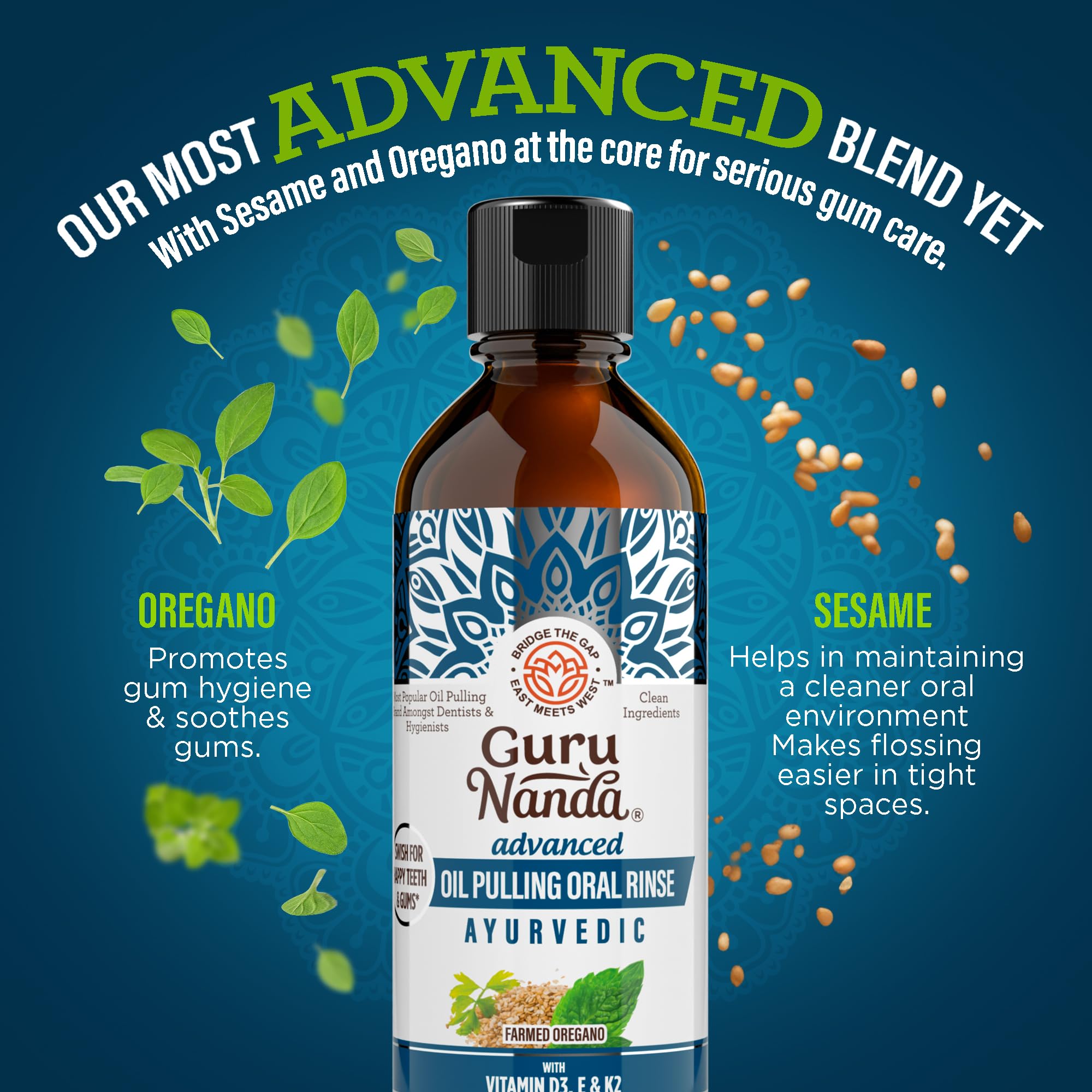 GuruNanda Advanced Oil Pulling Mouthwash with Oregano Oil & Sesame Oil - View 3