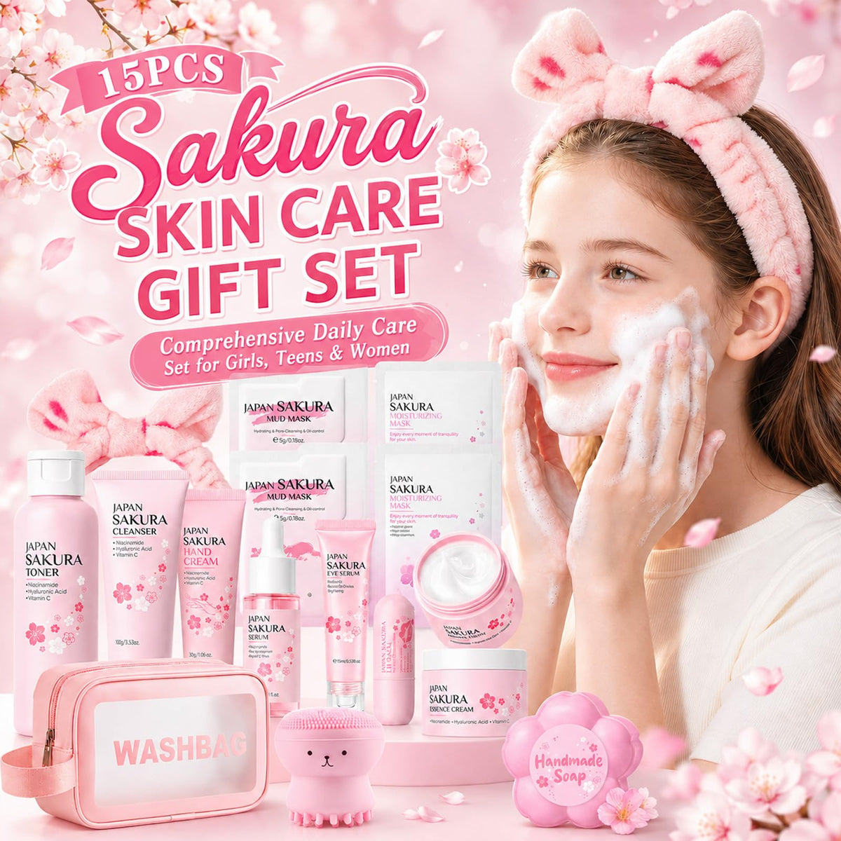 Sakura Skin Care Set for Kids Teen Girls Birthday Christmas - Sulily Official Imagery - 3