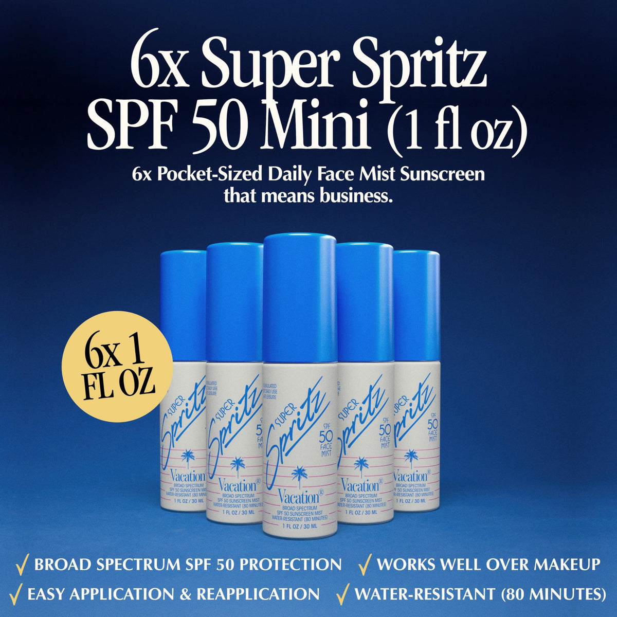 Vacation Mini Super Spritz SPF 50 Face Sunscreen Spray Pack - VACATION Official Imagery - 3