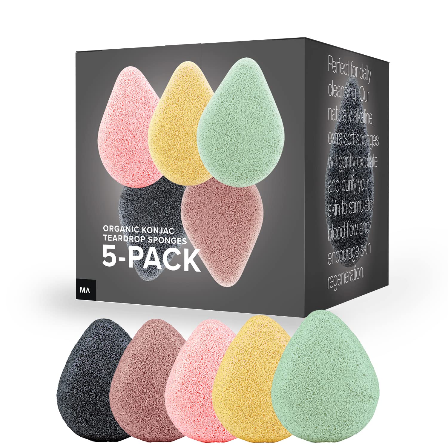 Minamul Konjac Exfoliating Organic Facial Sponge Set - Gentle Daily face Scrub - MINAMUL Official Product View 1