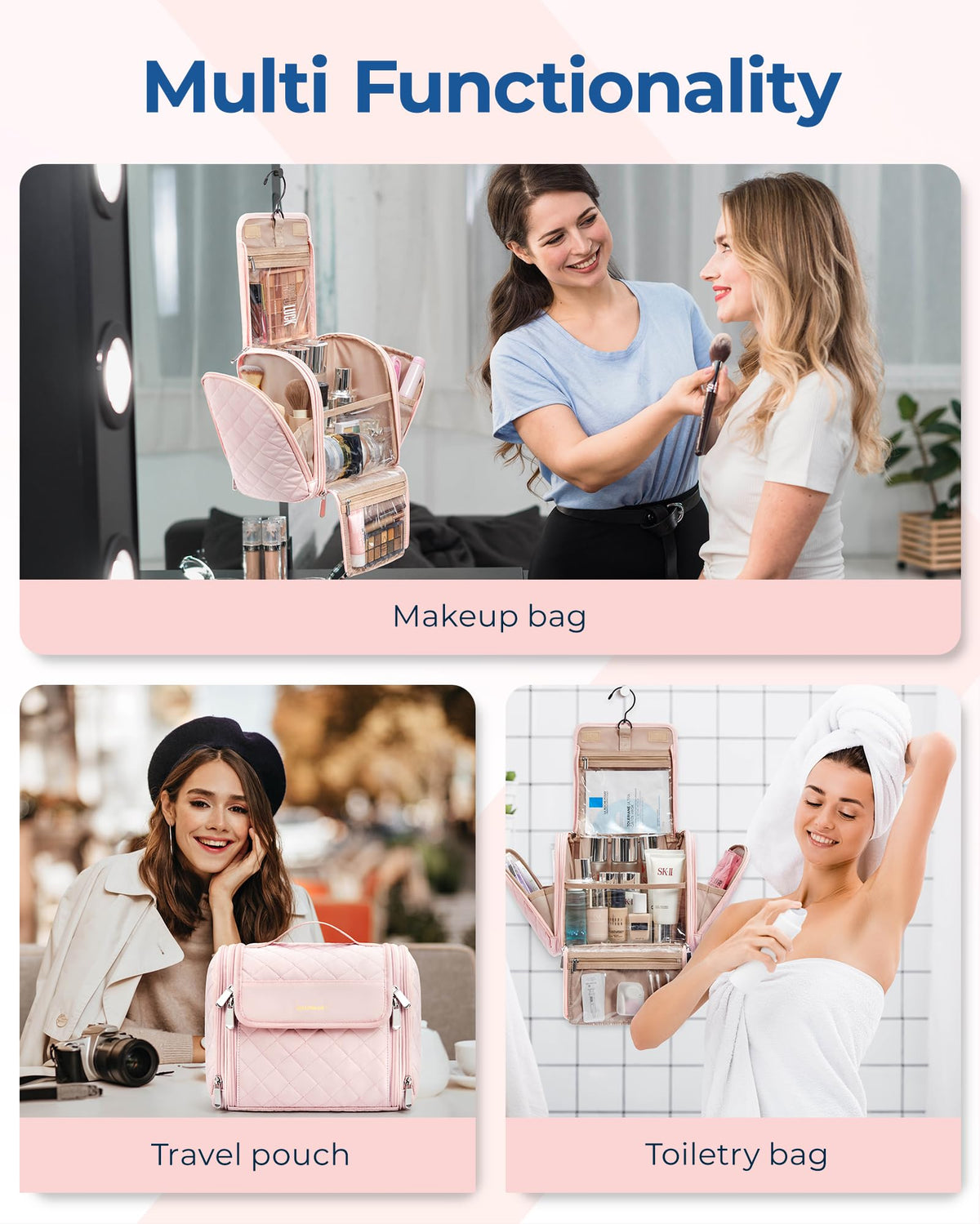 BAGSMART Travel Toiletry Bag Large Capacity Cosmetic Bags - BAGSMART Official Product Imagery - 5