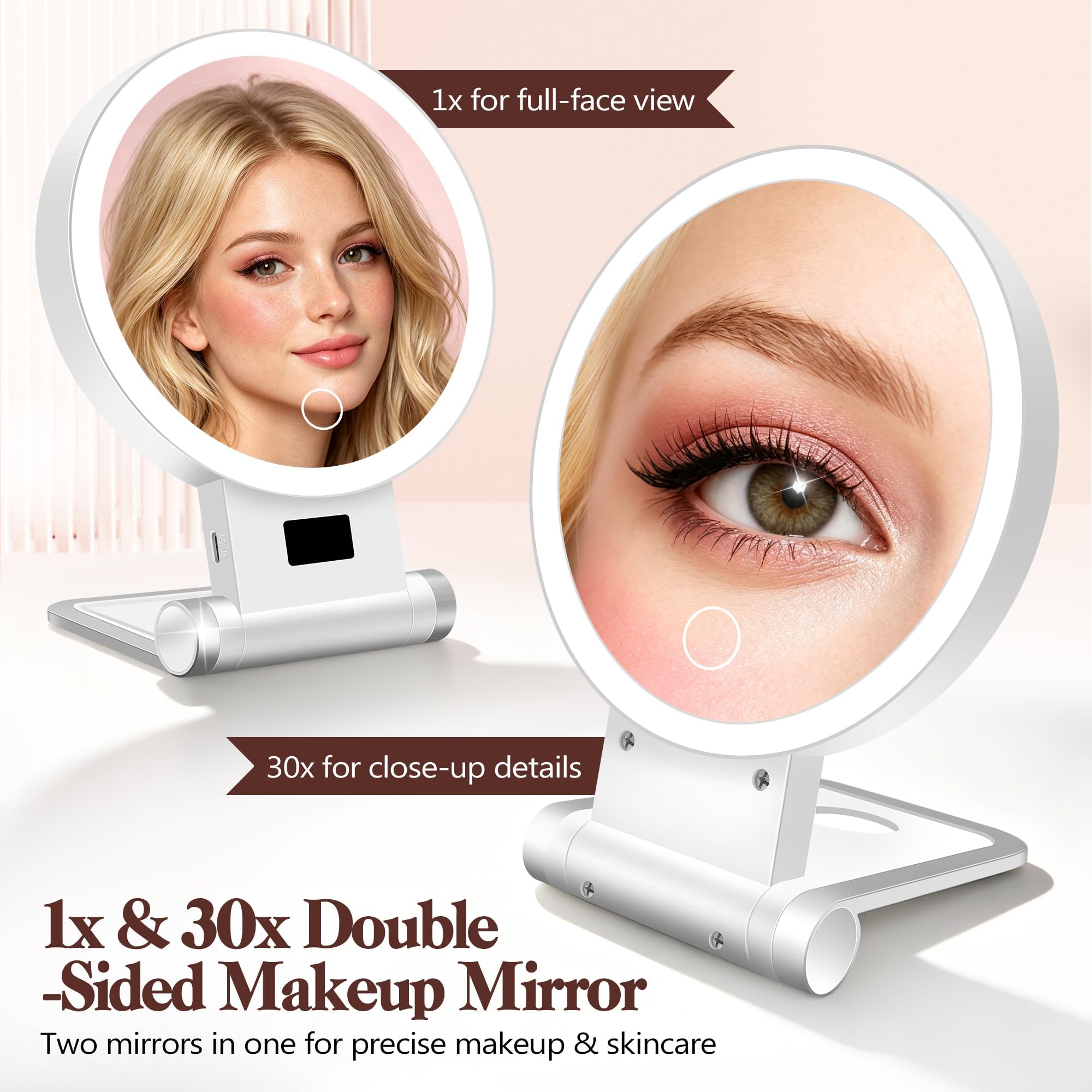 B Beauty Planet Magnifying Mirror with Light 30X, 2000mAh 1X/ 30X - B Beauty Planet Official Product View 2