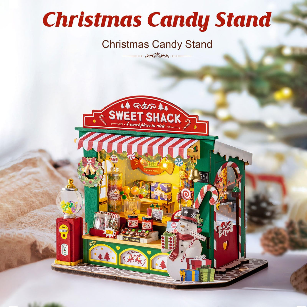 Rolife Christmas Candy Stand DIY Miniature Dollhouse Kit - Rolife Official Imagery - 5