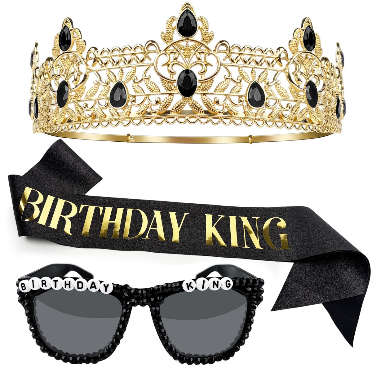 Birthday Decorations for Men 3Pcs Party Decor Supplies King - Bryophasic Official Imagery - 1