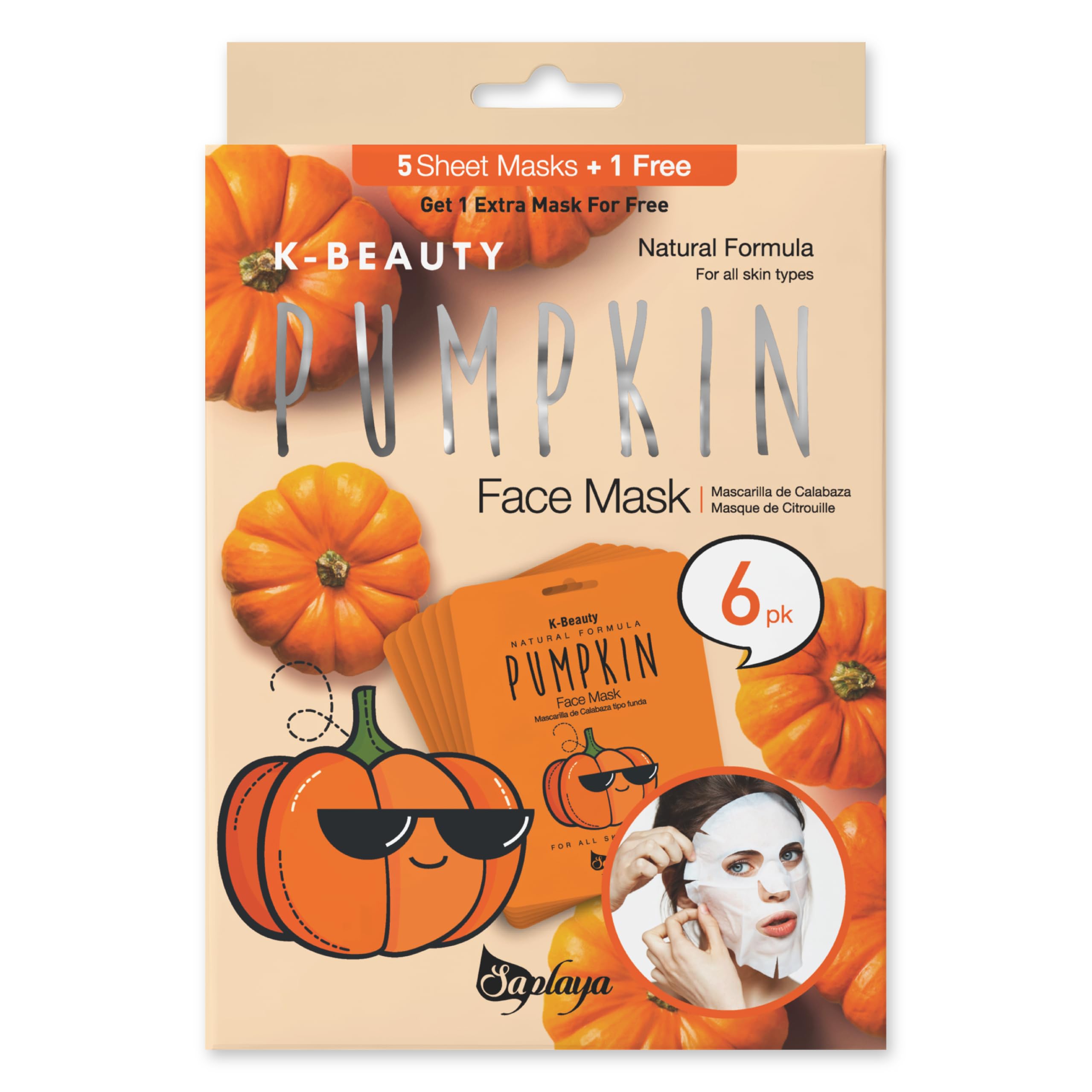 Face Masks 6 Pack Scented Facemask Sheets Skin Care Mask Single - Product Imagery