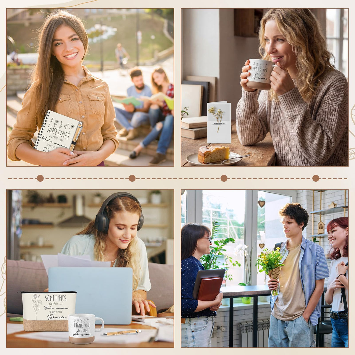 Suclain 7 Pcs Thank You Gifts Awesome Keychain Notebook Mug - Suclain Official Imagery - 4