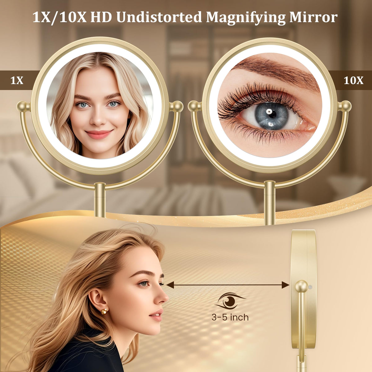 Professional 8 5 Large Lighted Makeup Mirror with Brighter - VESAUR Official Imagery - 5