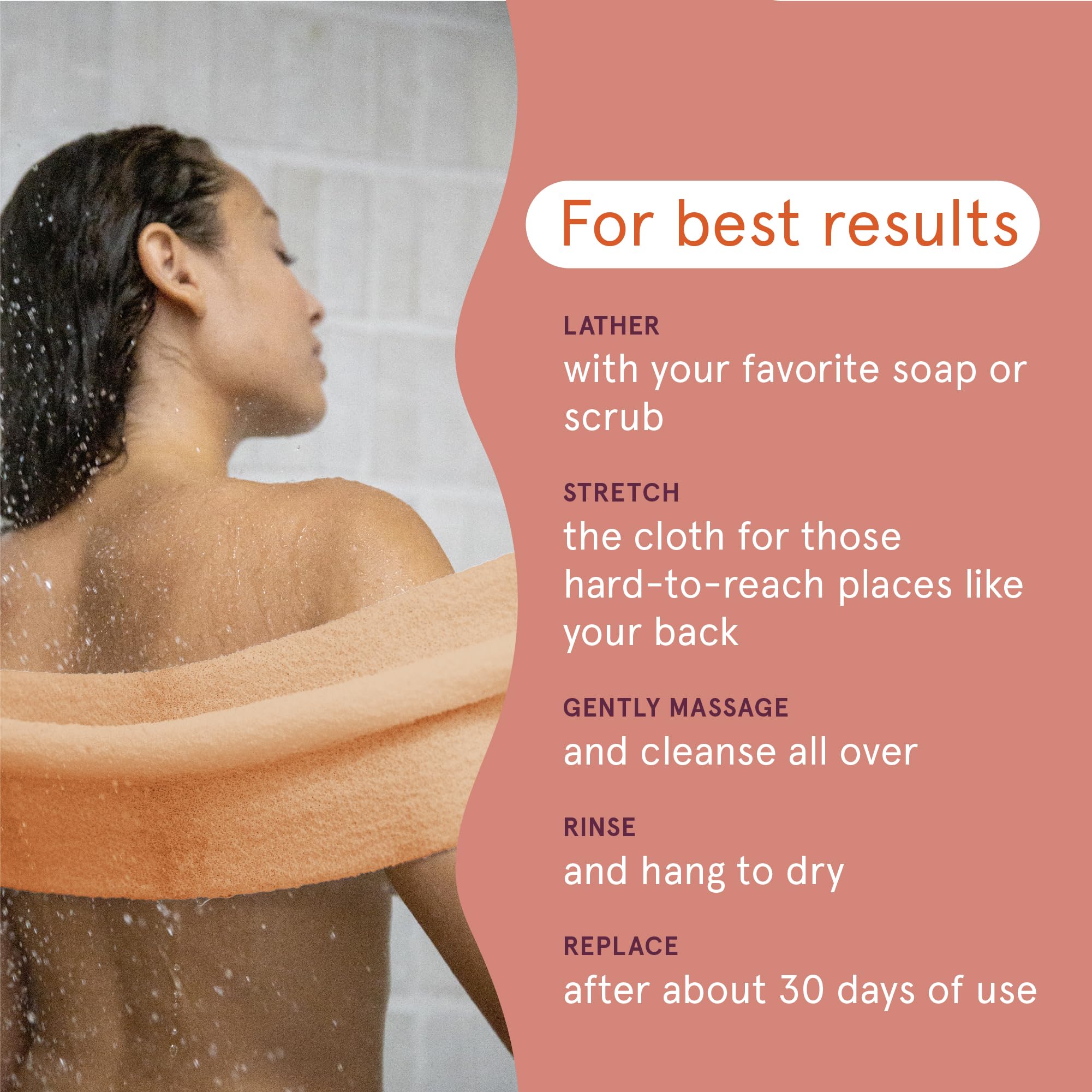 Cleanlogic Exfoliating Stretch Bath and Shower Cloth - Cleanlogic Official Imagery - 5