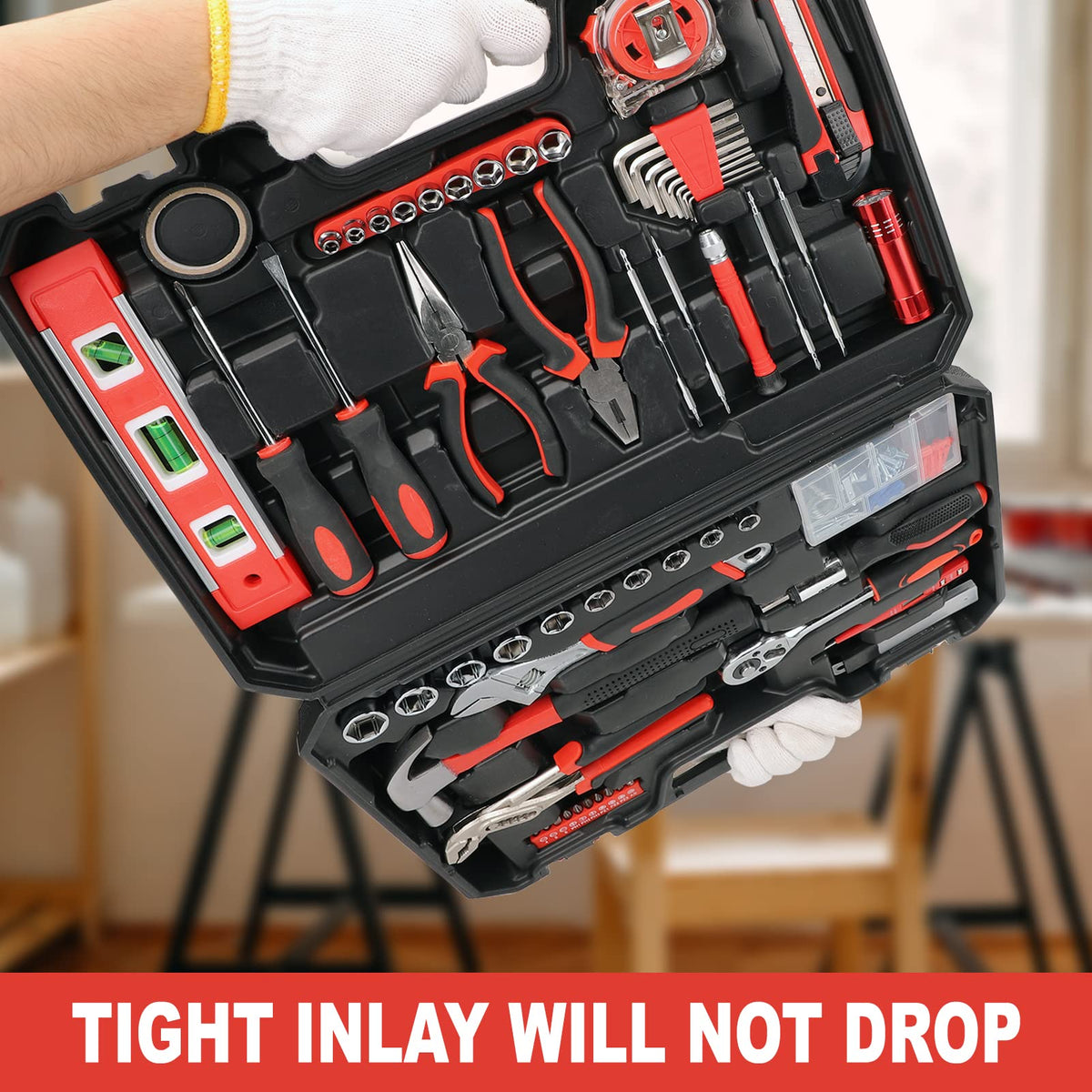 120 Piece Home Tool Kit with Toolbox for DIY Home Repair - Yougfin Official Imagery - 6