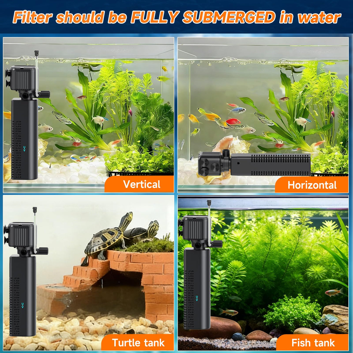 25W UV Aquarium Filter 200 GPH Pump with Timer for 20 75 Gal - SYSENCIAGA Official Imagery - 6