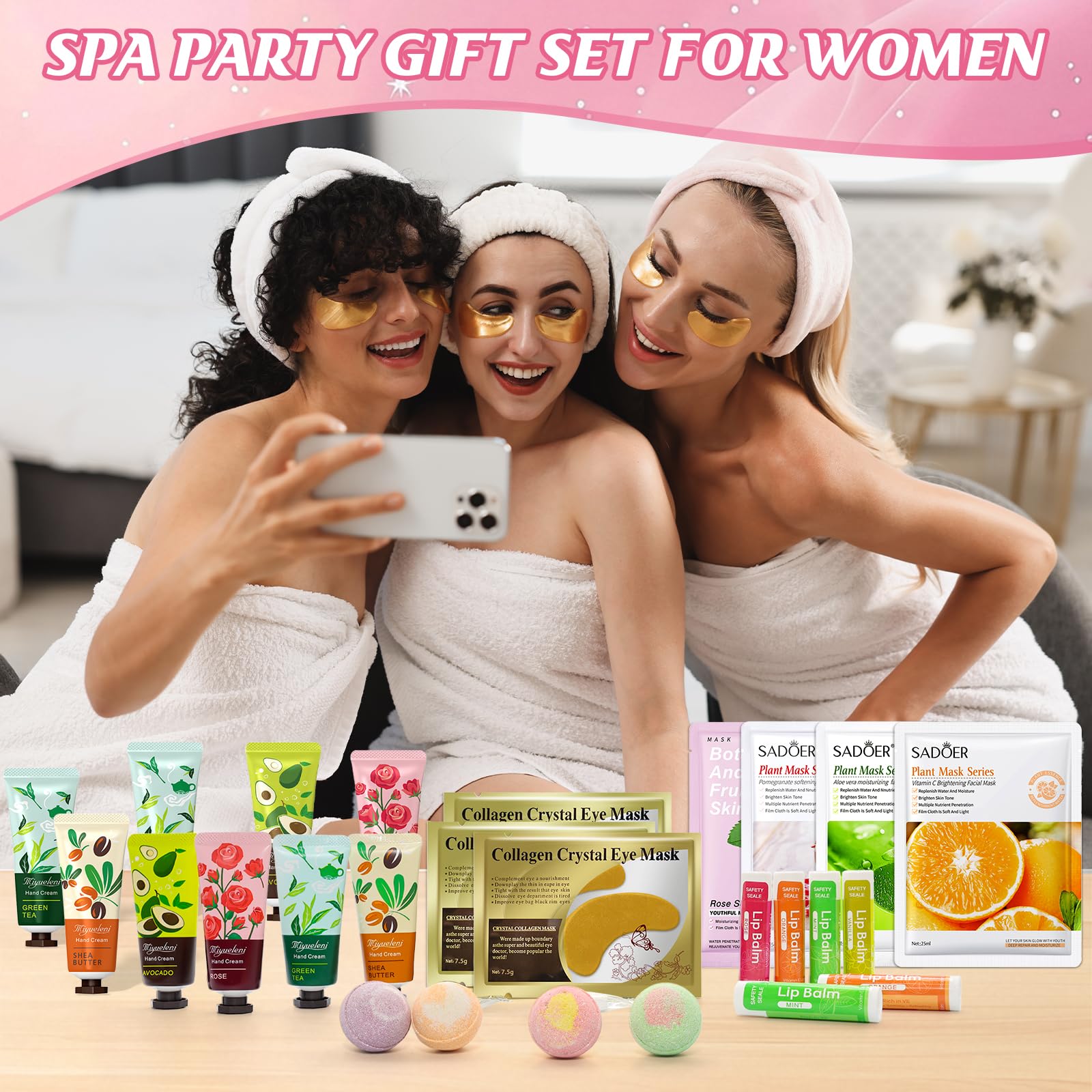128 PCS Spa Party Supplies for Women, Spa Kit Include Lip - Yopela