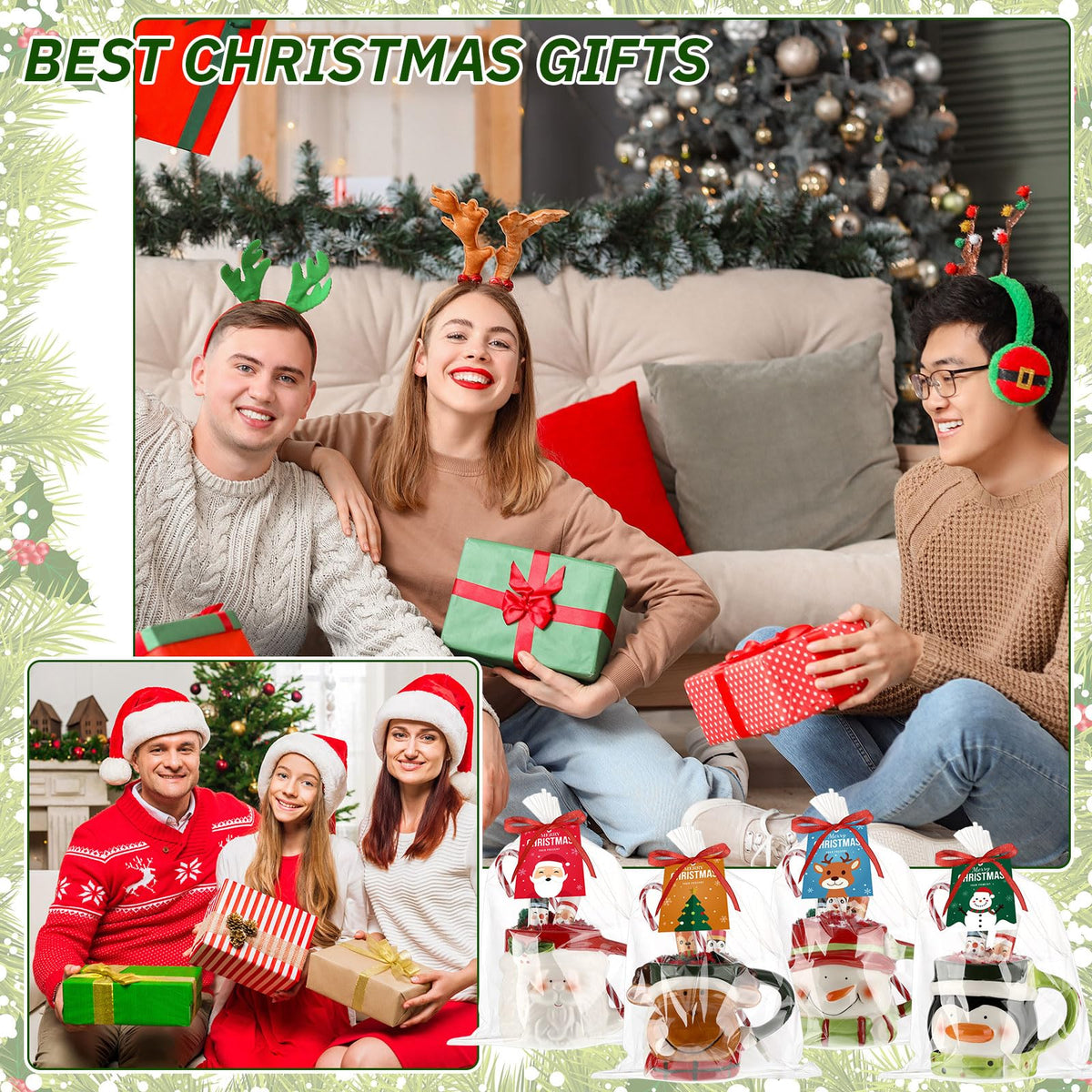 4 Set Christmas Ceramic Mug Lip Balms Gift Baskets for Women - Cutecrop Official Imagery - 8