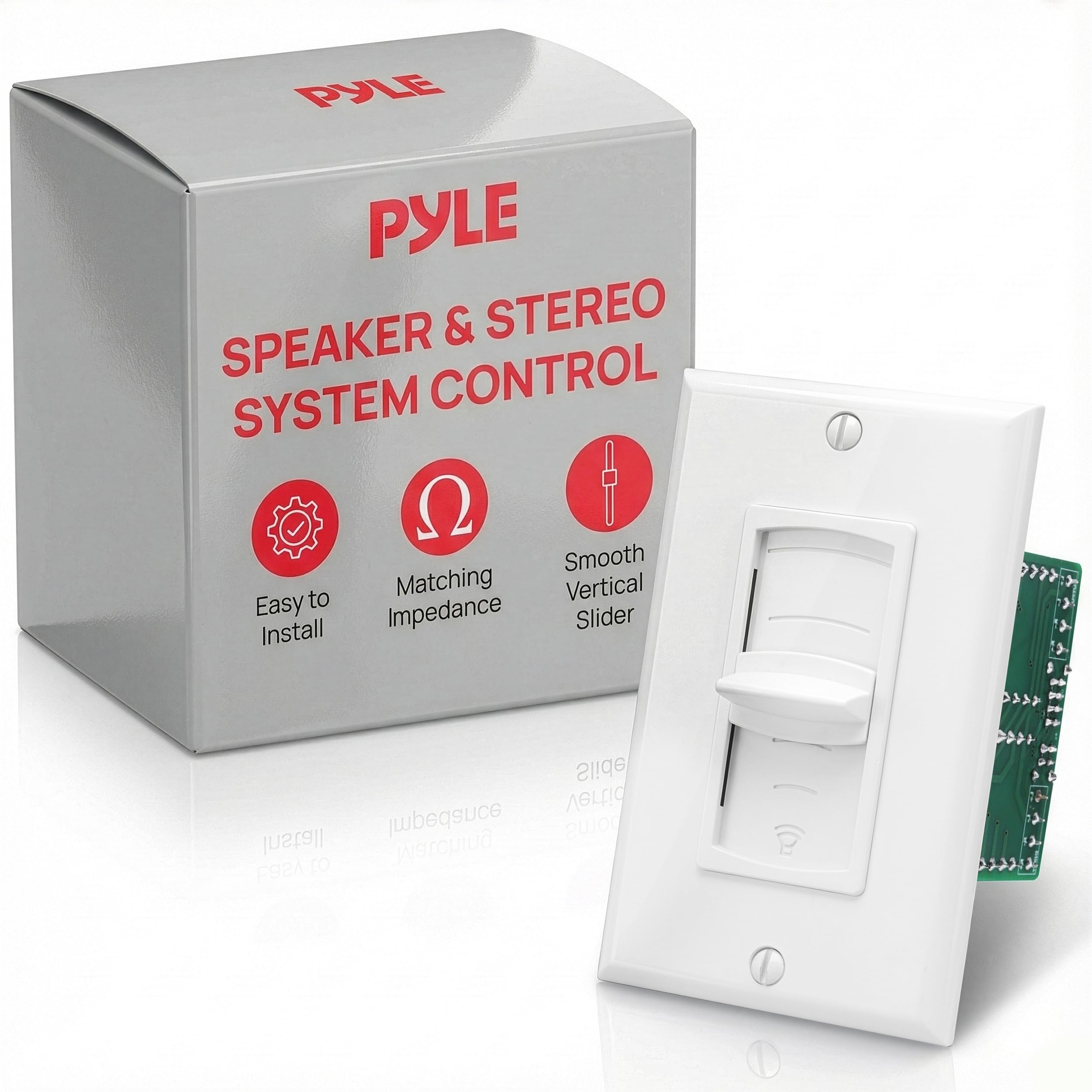 In Wall Speaker Volume Control - Home Audio Smart Speakers Stereo by Pyle - Angle View 1