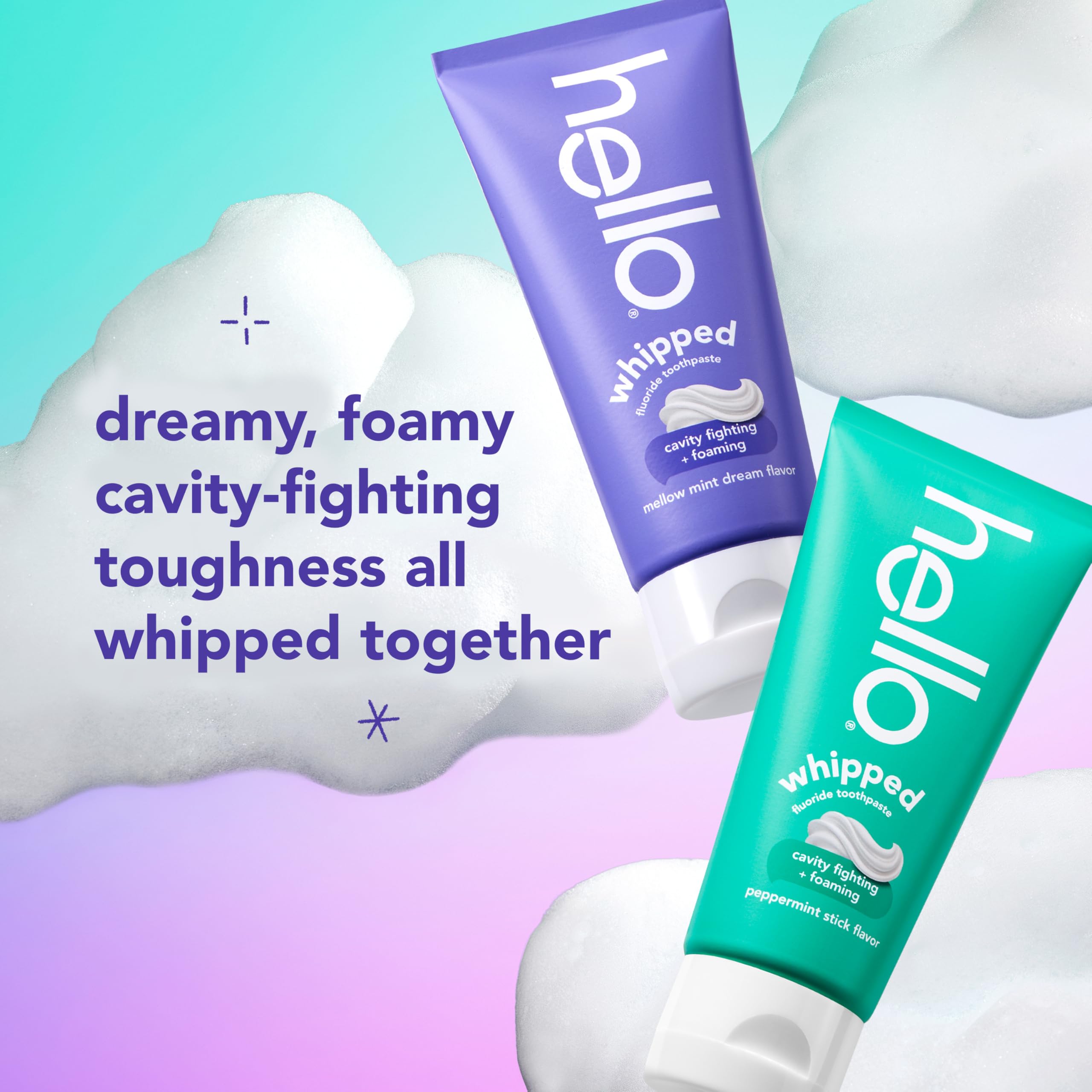 Hello Whipped Mellow Mint Dream and Peppermint Stick Toothpaste Pack, - View 3