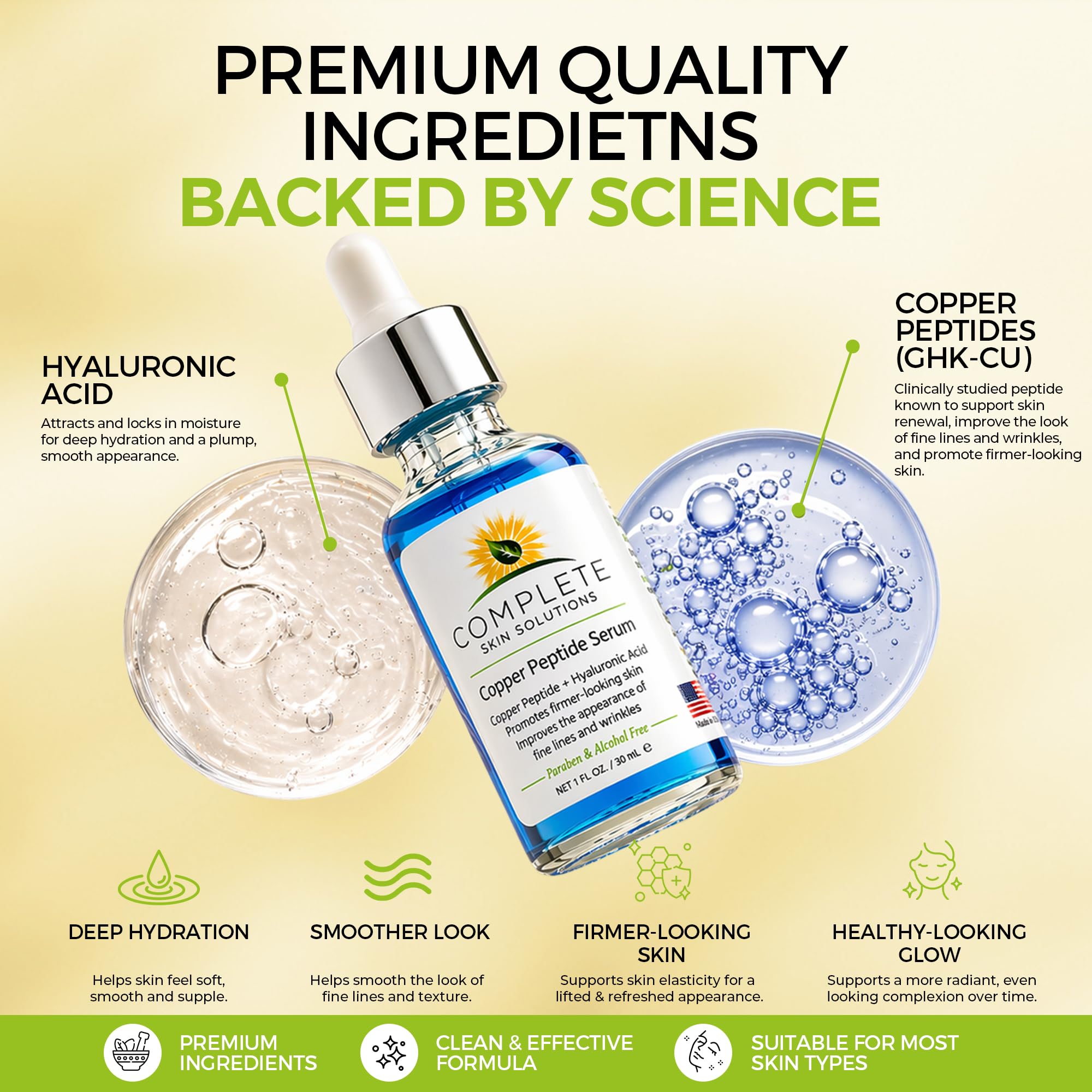 Copper Peptide Face Serum 1oz - COMPLETE SKIN SOLUTIONS Official Imagery - 4