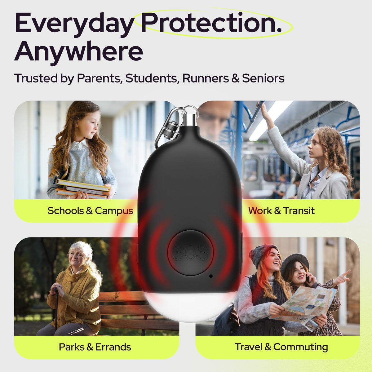 Rechargeable Personal Alarm Keychain - WETEN Official Imagery - 7