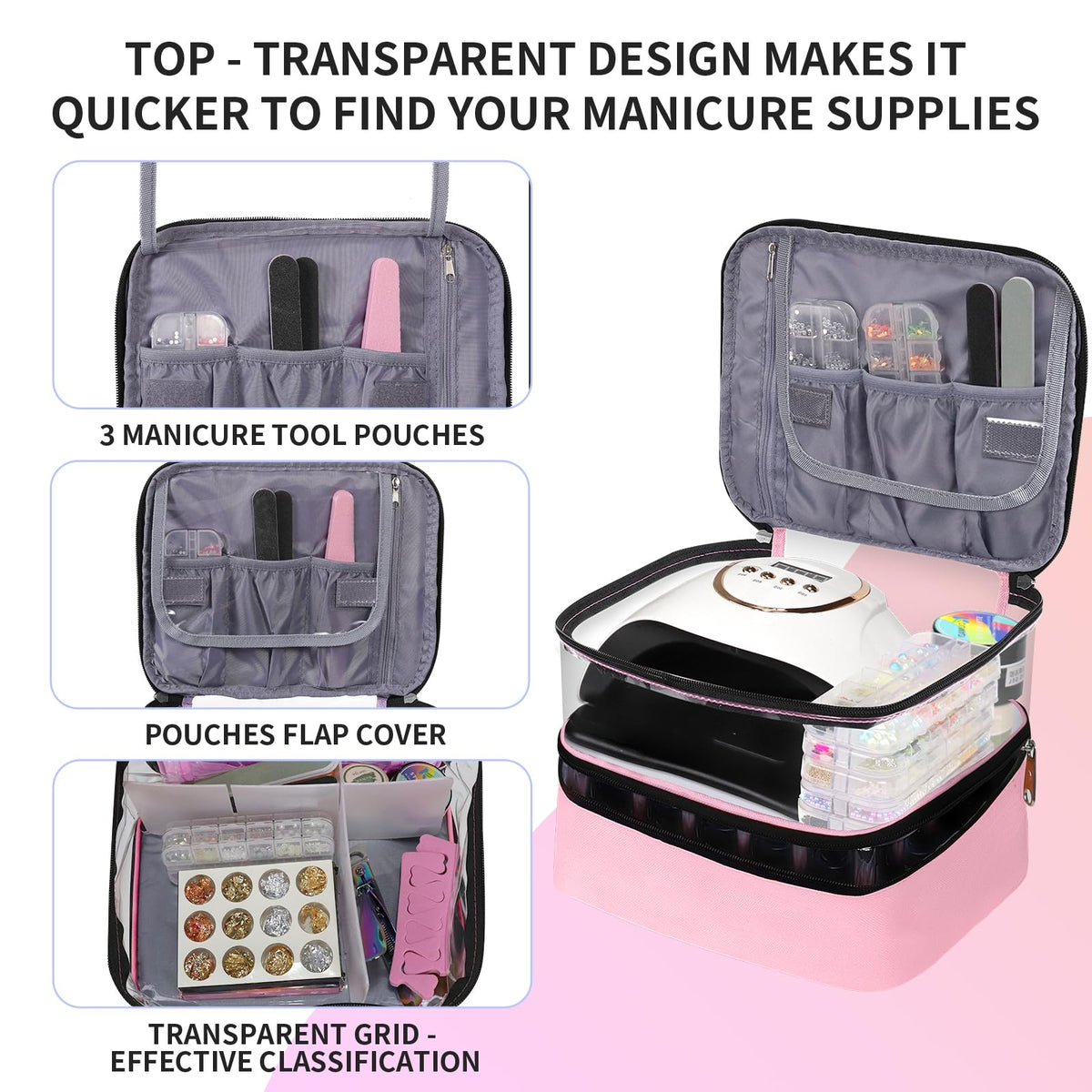 Clear Nail Polish Organizer Double layer Nail Polish Holds - Beloving Official Imagery - 5