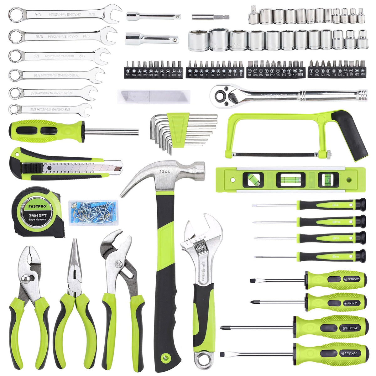 FASTPRO 198 Piece Home Repairing Tool Set with Tool Box - FASTPRO Official Imagery - 5