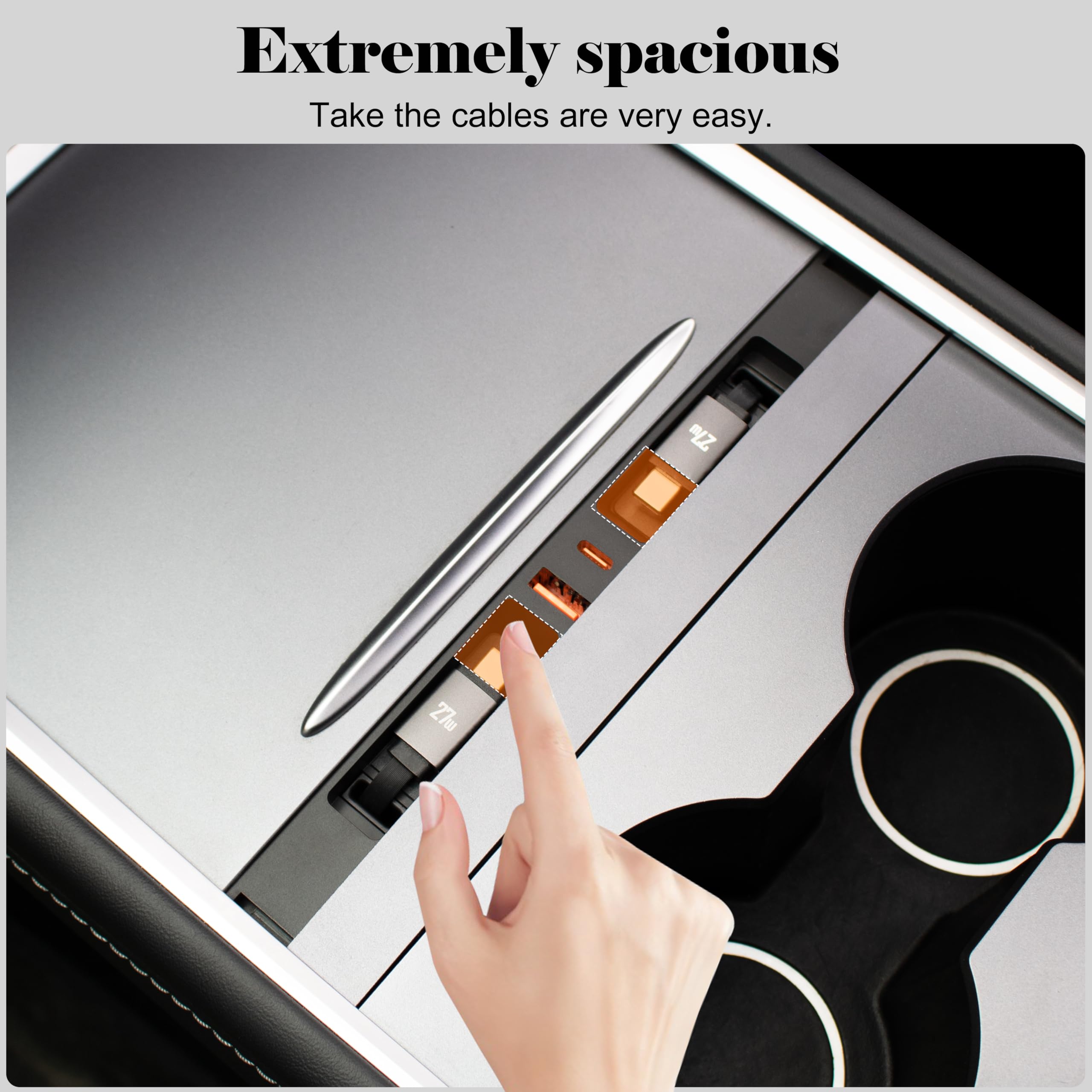 Leikaendi USB Hub Charger for Tesla Model Y 2021 - 24 & Model 3 2021 23 with - Leikaendi Official Product View 5