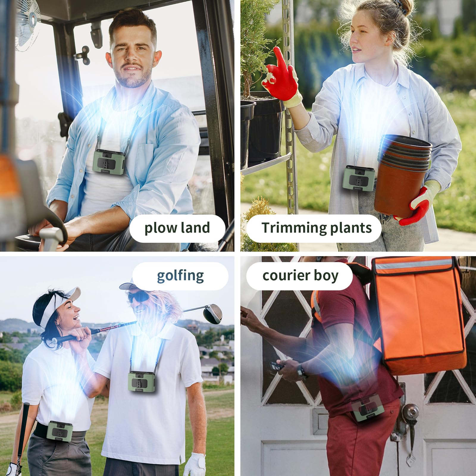 Socool fan Socool 10000mAh Portable Waist Fan Clip on Wearable Be by Socool fan - Angle View 9