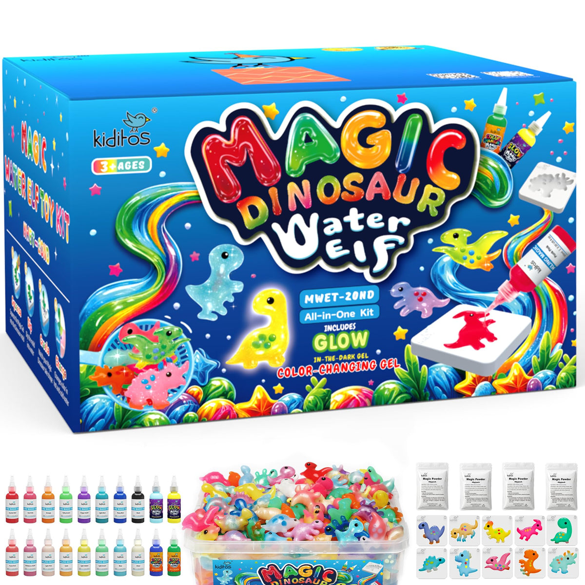 Kiditos Magic Water Elf Toy Kit for Kids Dinosaur Themed DIY - Kiditos Official Imagery - 2