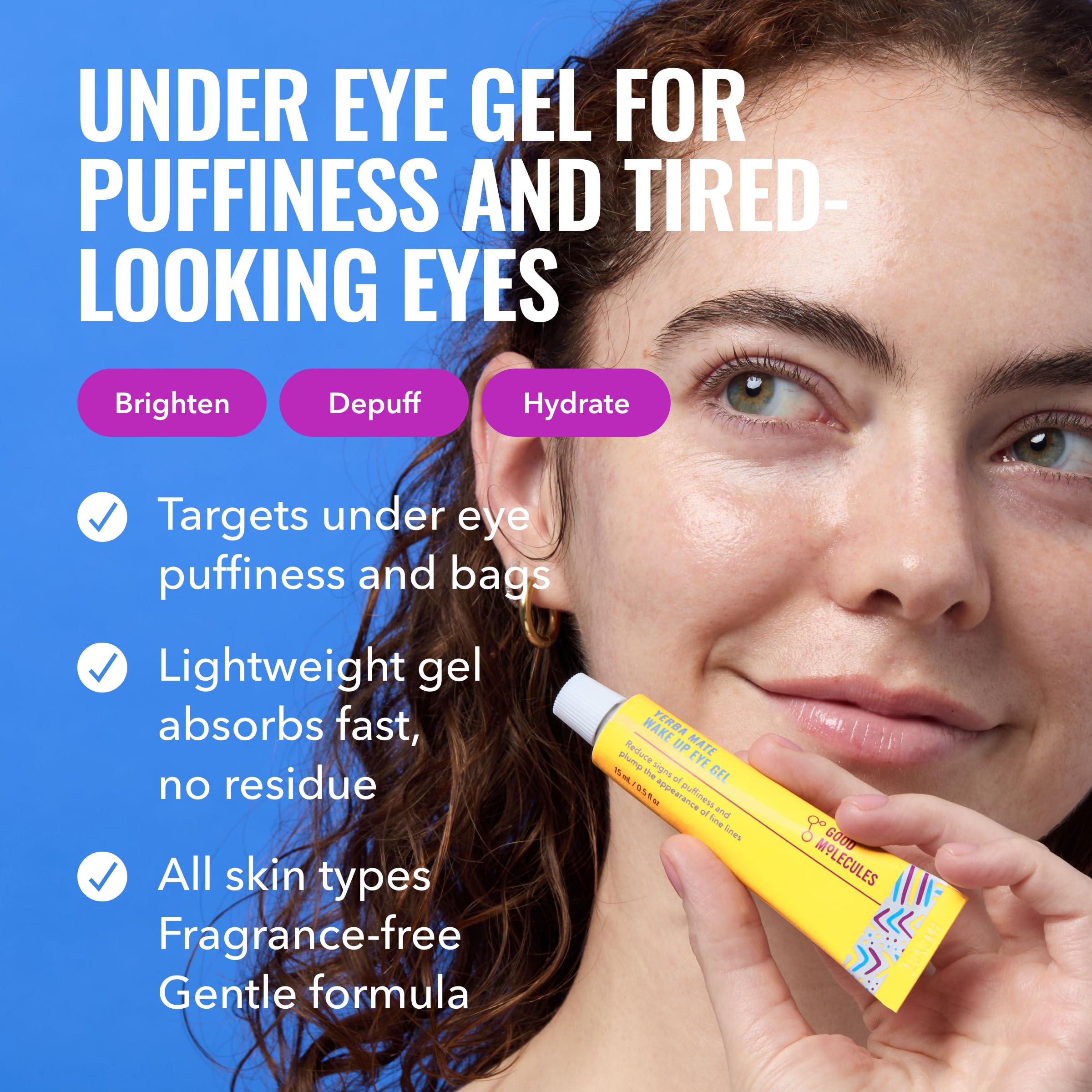 Good Molecules Yerba Mate Wake Up Eye Gel, Caffeine Under Eye... - Good Molecules Official Product View 3