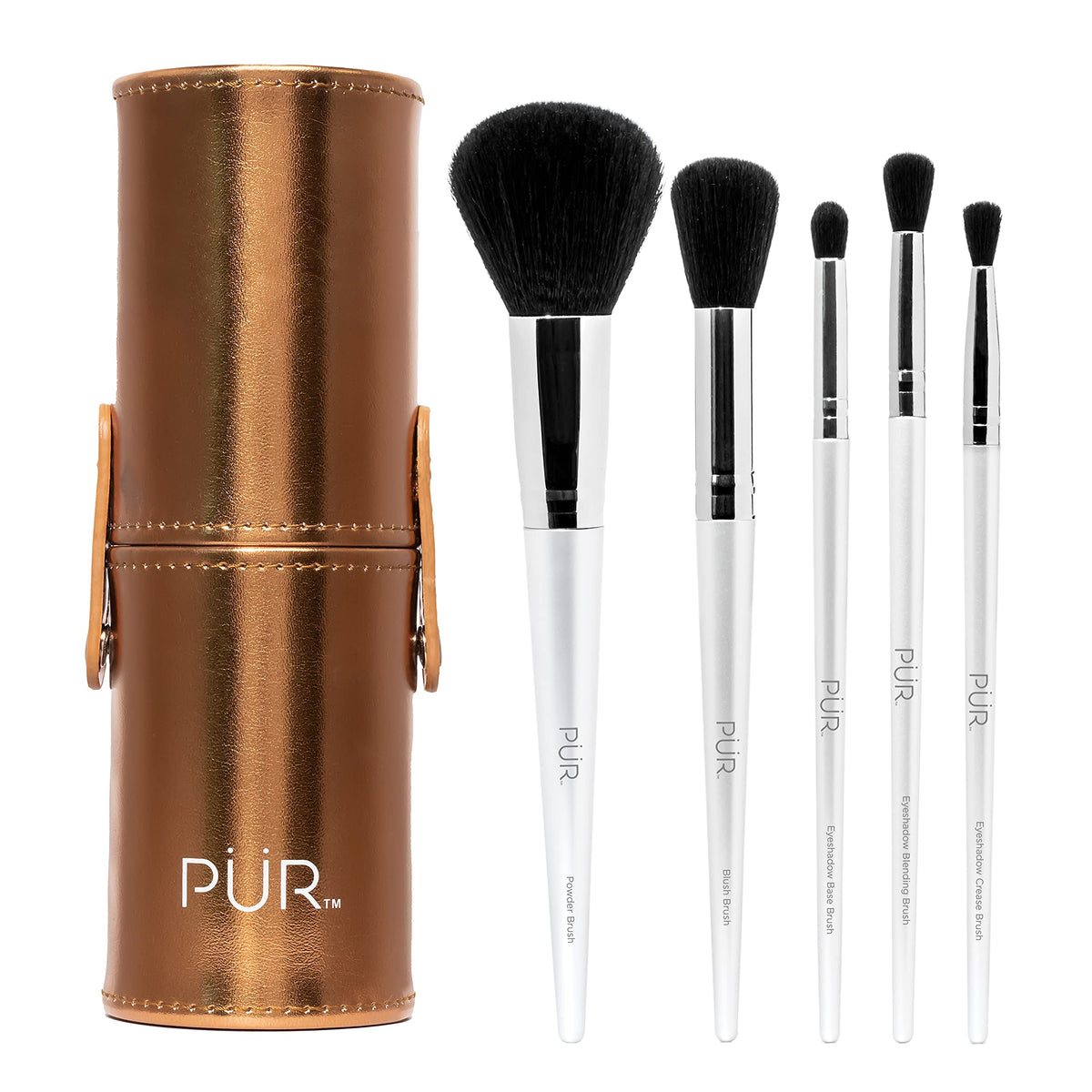 P R X Care 5 Piece Makeup Brush Set with Holder Case - Premium Selection Official Imagery - 2