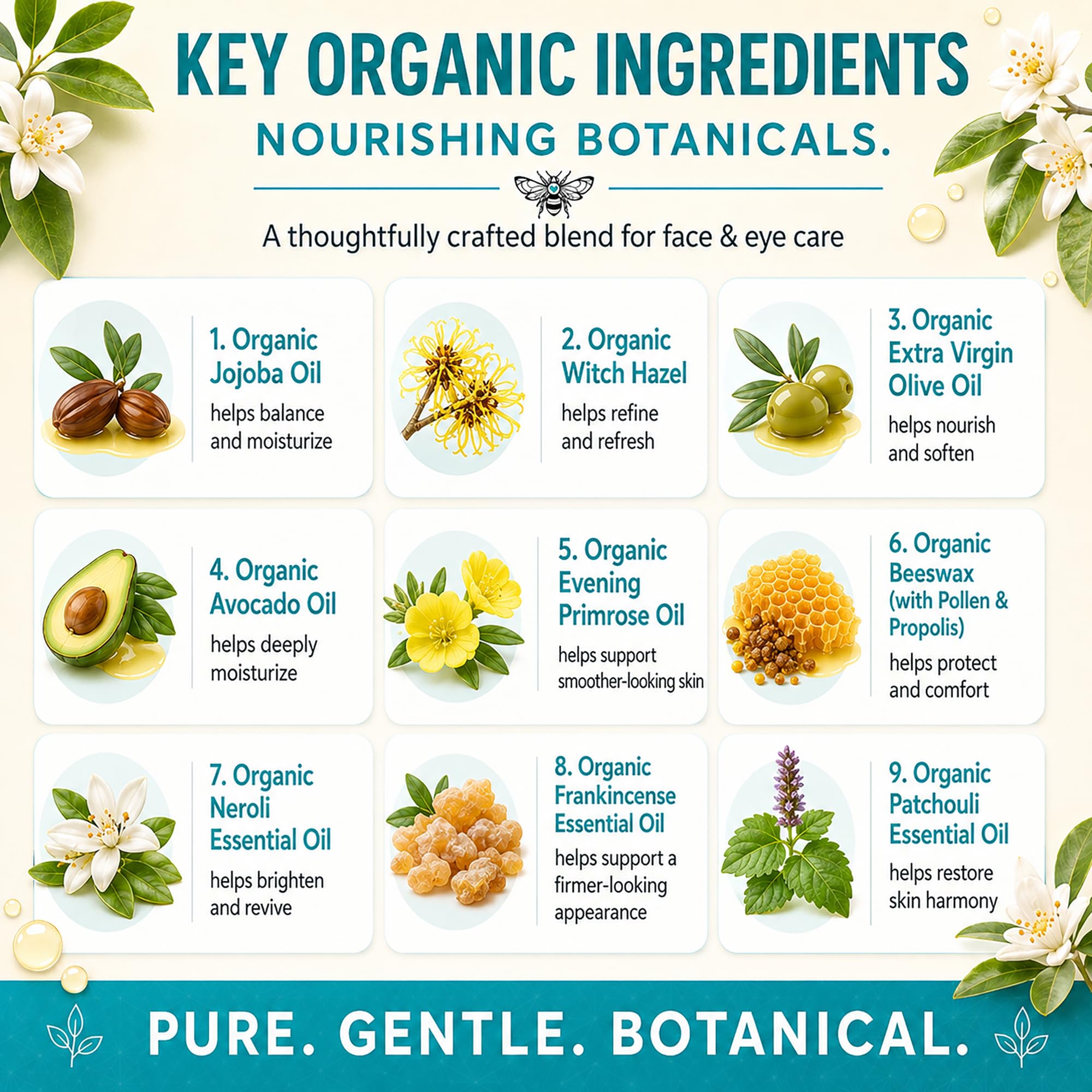BeeFriendly® Organic Face & Eye Serum, Deep Hydration, Nourishes - BeeFriendly Official Product View 6
