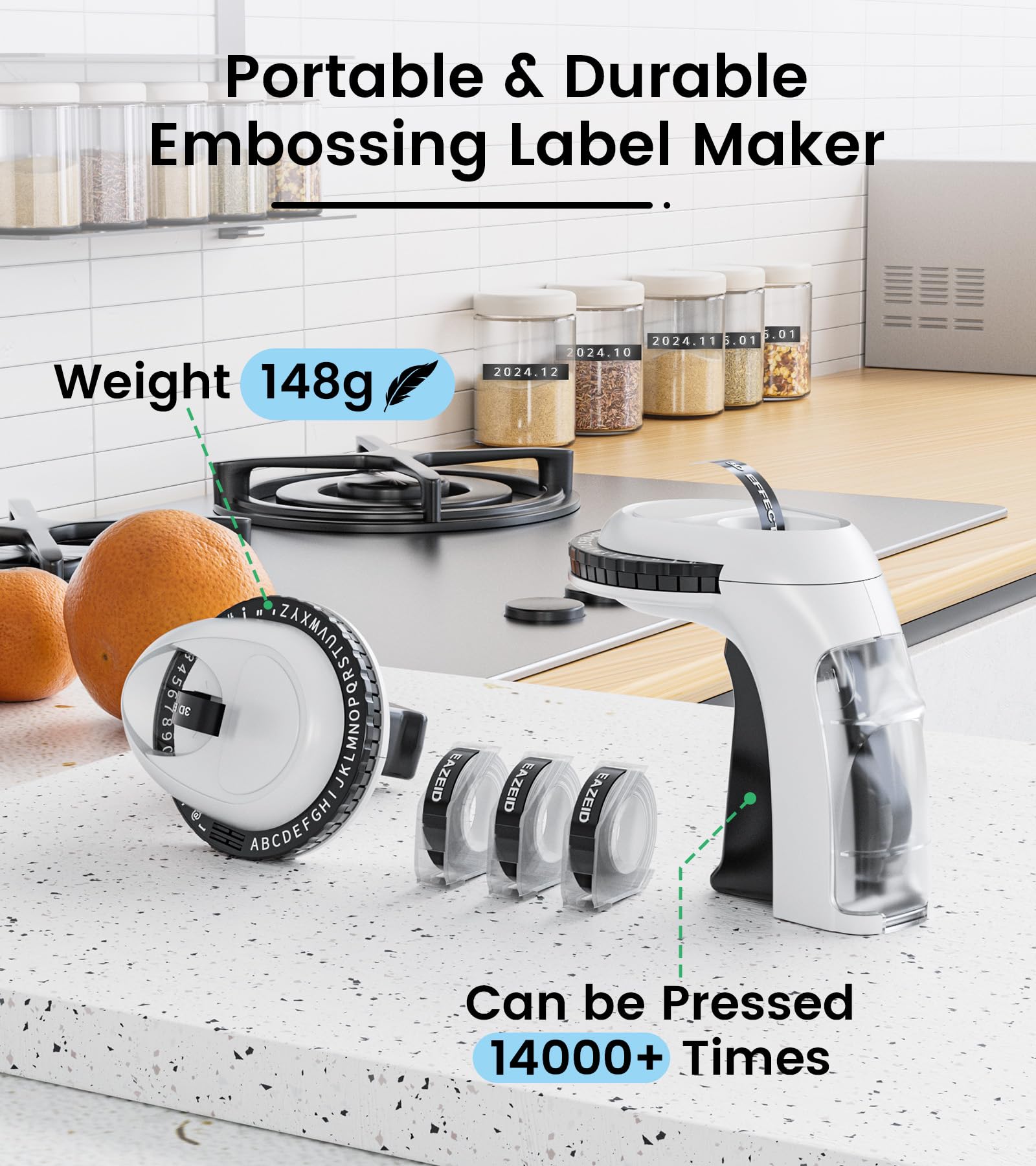 EazeID Label Maker Embossing, Embossed Vintage Label Maker with 3 - EazeID Official Product View 6