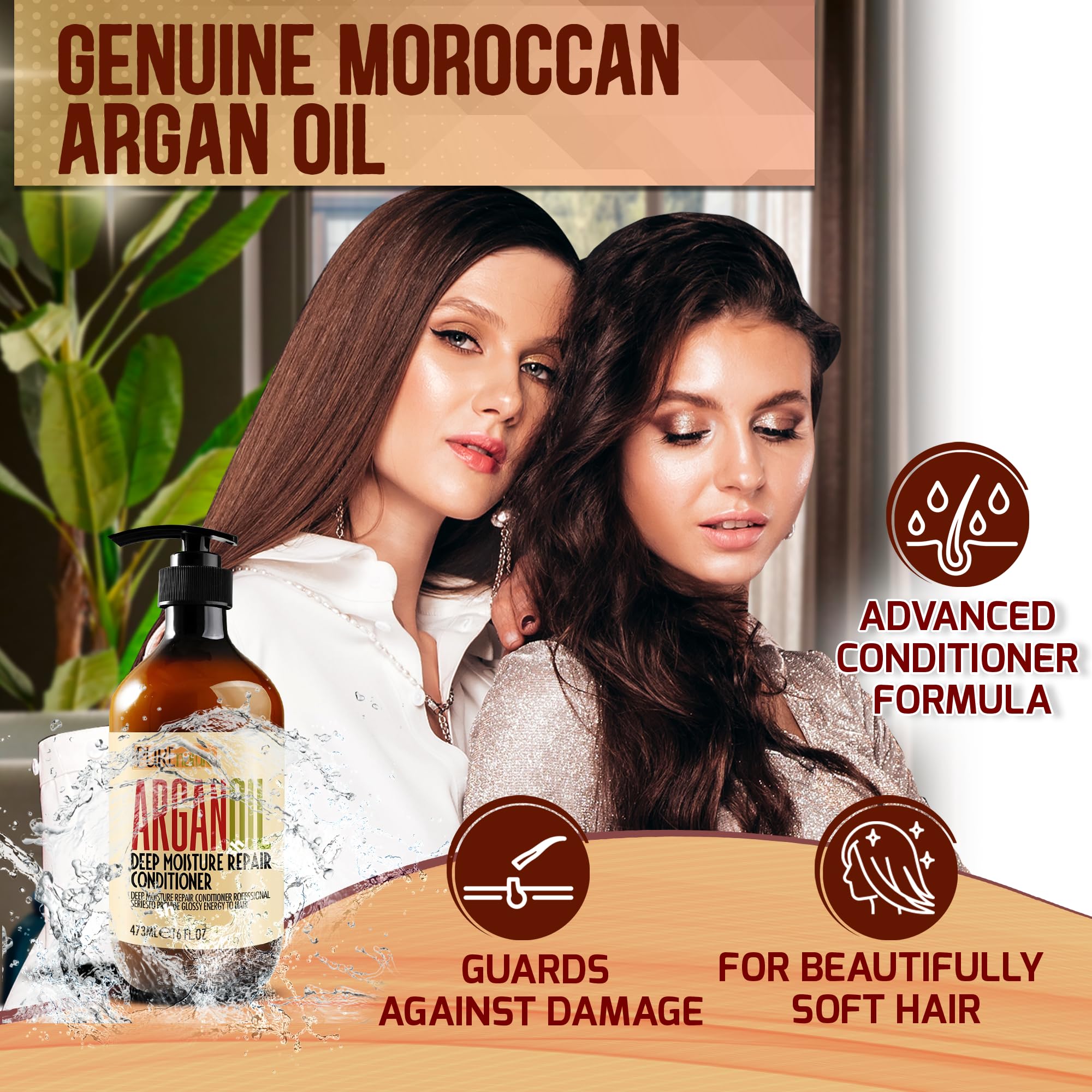 PURE NATURE LUX SPA Moroccan Argan Oil Conditioner - Sulfate Free Products and - PURE NATURE LUX SPA Official Product View 3