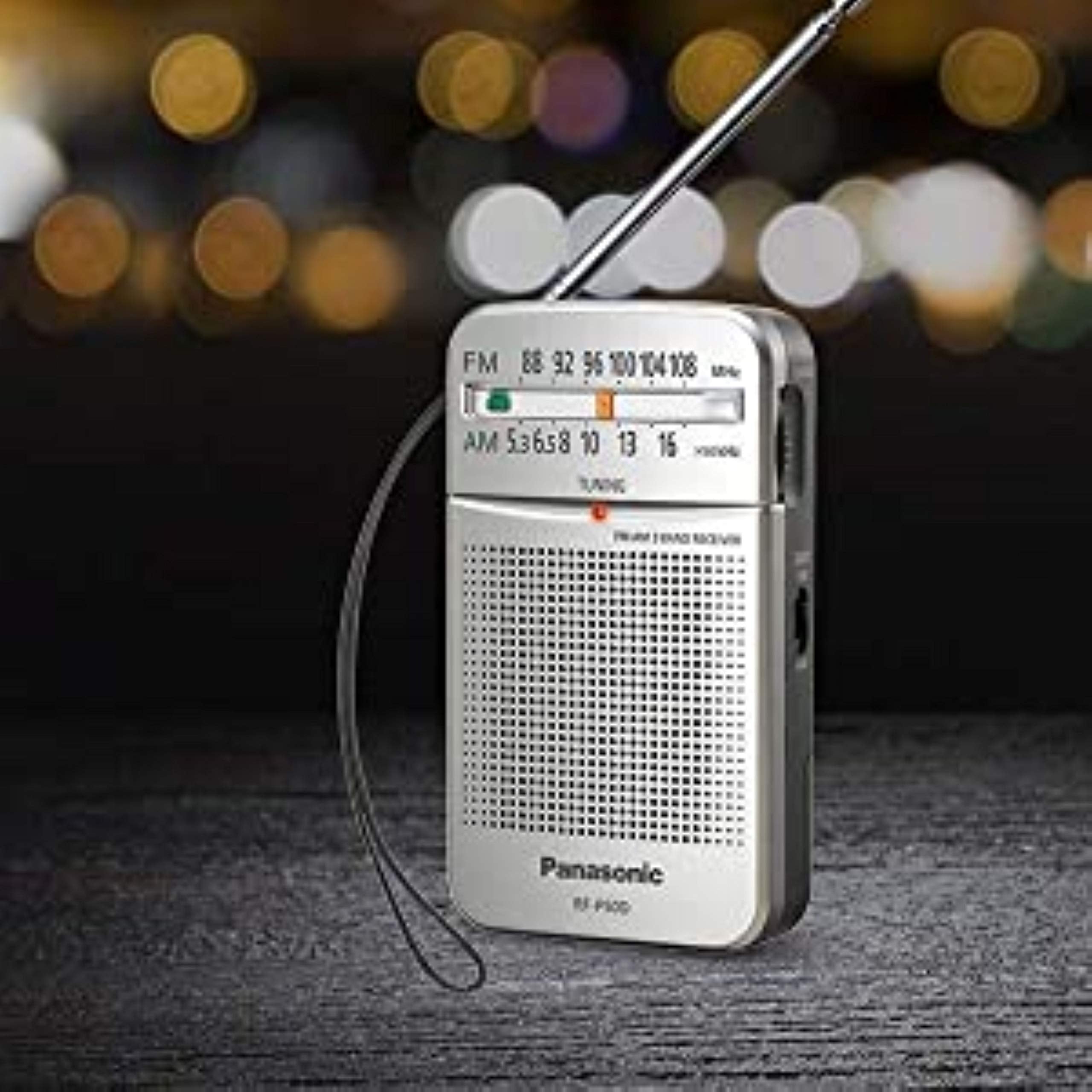 Panasonic RF-P50D Pocket AM/FM Radio Silver, Slide Dial