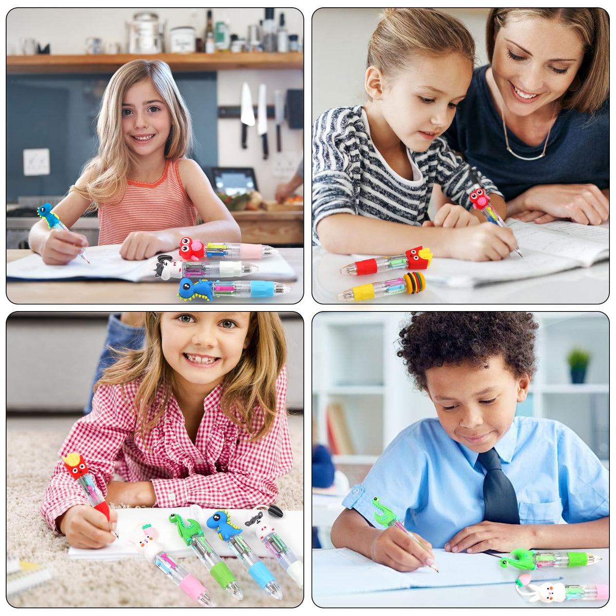 CZWZ 50Pcs Mini Multicolor Pens in One 4 in 1 Cute Pens Bulk - CZWZ Official Imagery - 7