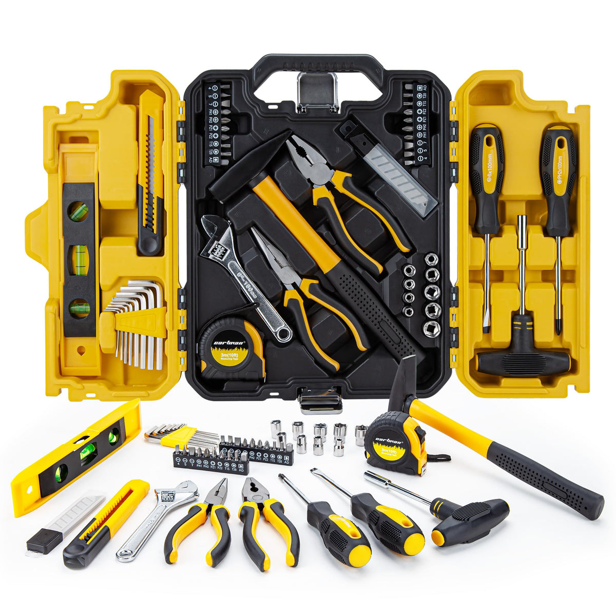 CARTMAN 57 Piece Home Tool Kit Yellow Household Tool Set - CARTMAN Official Imagery - 2