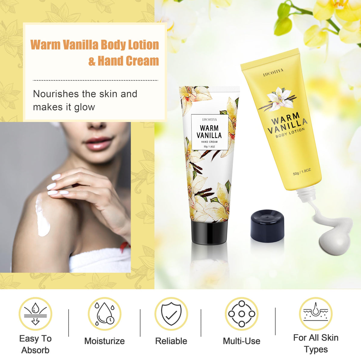 Gifts for Women Bath and Body Gift 10 pcs Warm Vanilla Self - LUCOTIYA Official Imagery - 5