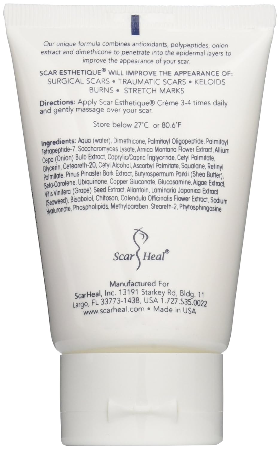 Rejuvaskin Scar Esthetique scar cream with polypeptides and antioxidants, 2-ounce jar for scar reduction and skin healing