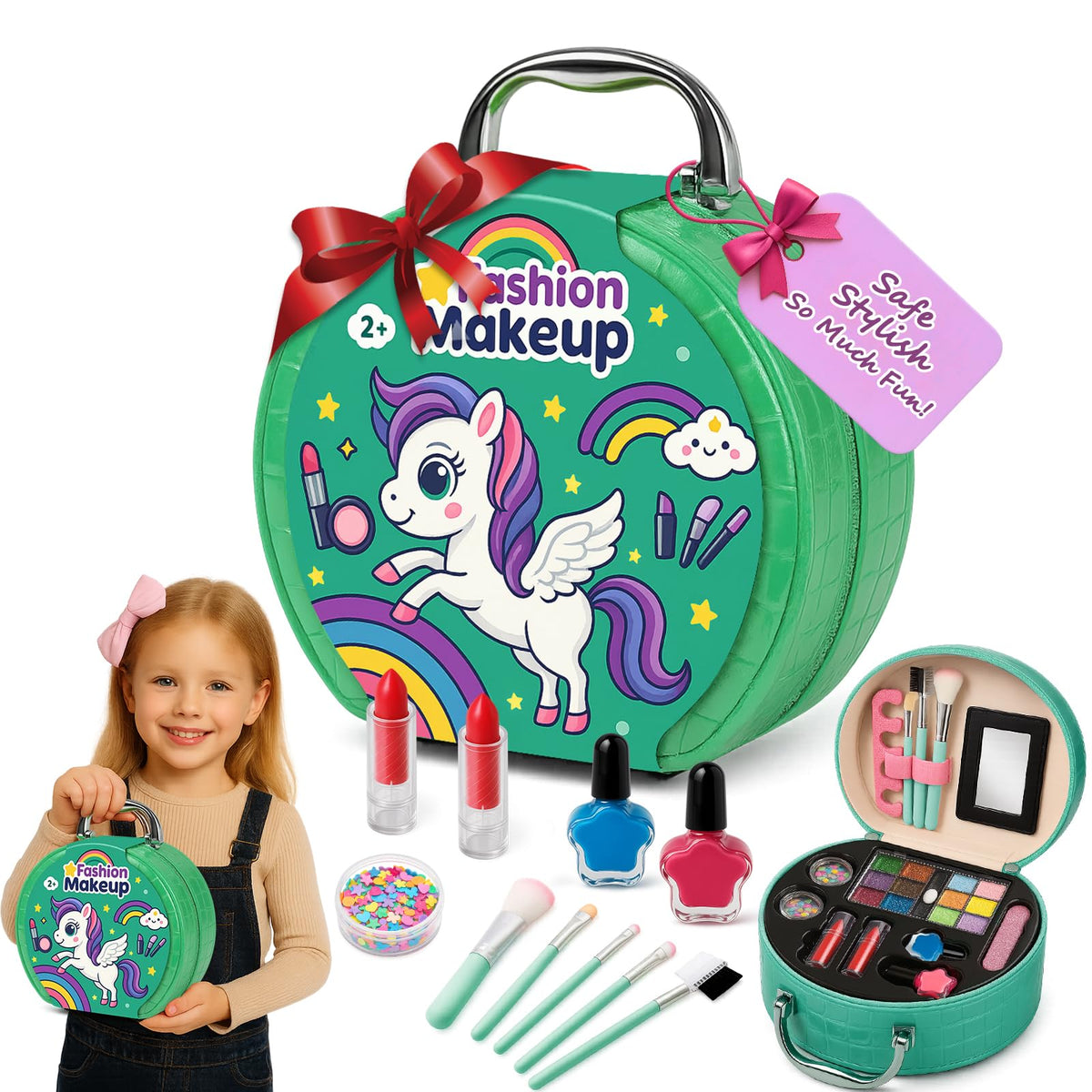 Kids Makeup Kit for Girls 15 PCS Real Washable Makeup Kit - ROHSCE Official Imagery - 2