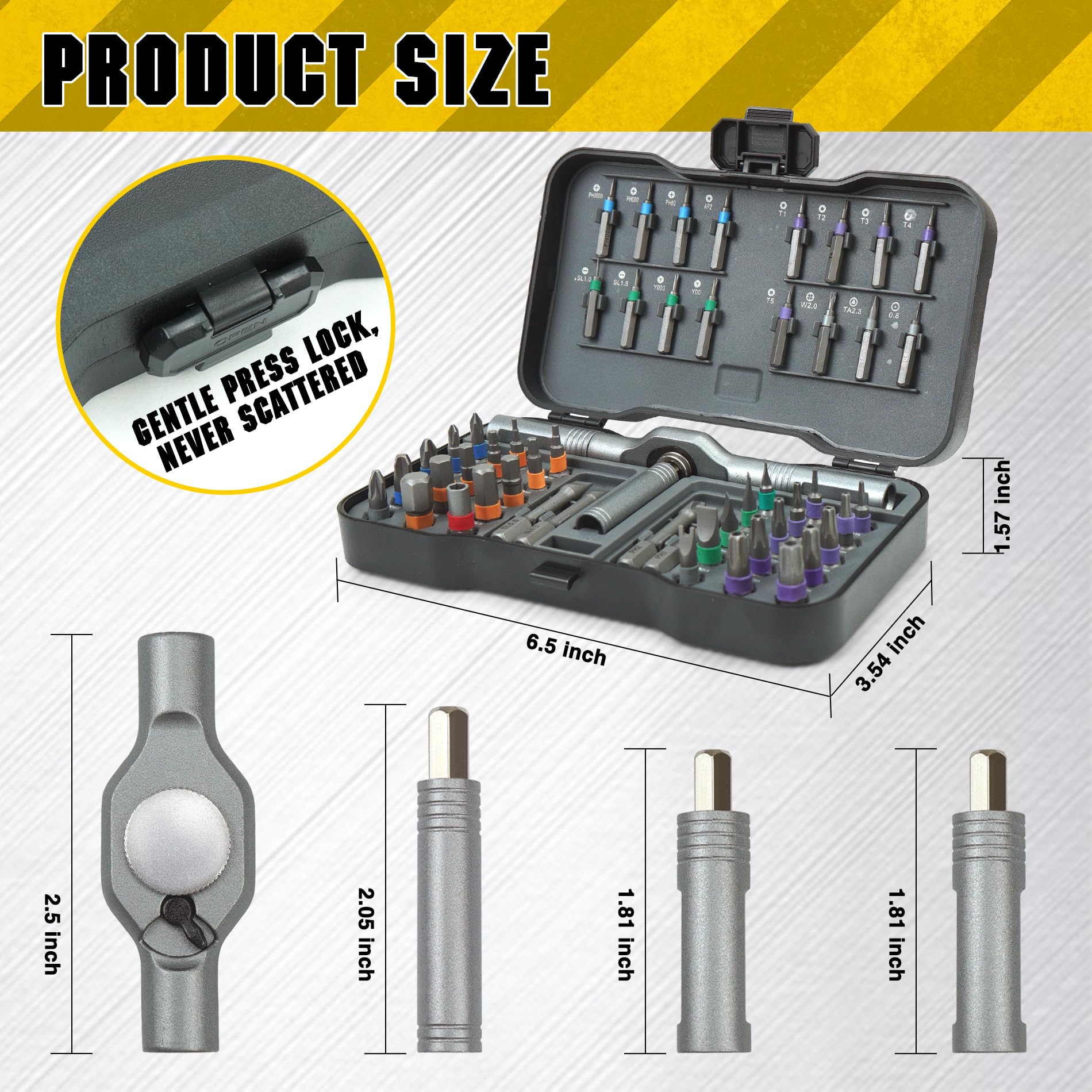 50 In 1 Magnetic Screwdriver Set,Small Ratcheting Screwdriver Pocket Set For Craftsman,Screw driver Bit Set With Tough Case,T Handle Ratchet Screwdriver,Christmas Gift For Men