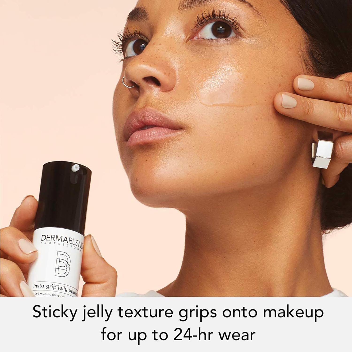Dermablend Insta-Grip Jelly Primer for face, silicone-free makeup primer with a clear gel texture and smooth application