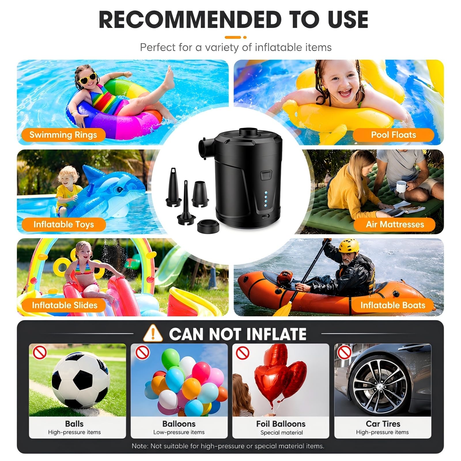 Ausic Air Pump for Inflatables,Air Mattress Pump,5200mAh Battery,Campi - View 7