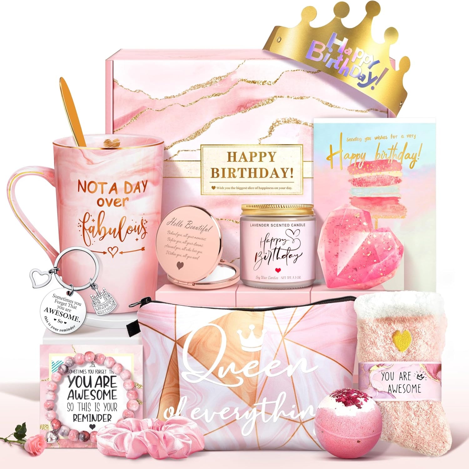 Jumway "Not A Day Over Fabulous" mug gift set for women, featuring a humorous birthday mug and matching packaging.