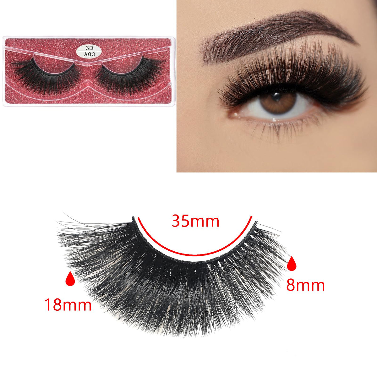 Wholesale Faux Mink Lashes 30 Pairs 3D A03 Medium Length - FARRED Official Imagery - 3