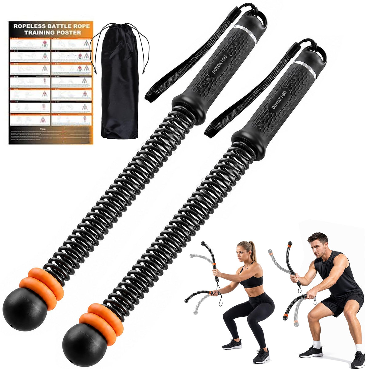 Portable Ropeless Battle Ropes Cordless Weighted Workout - DOYOXIGO Official Imagery - 2