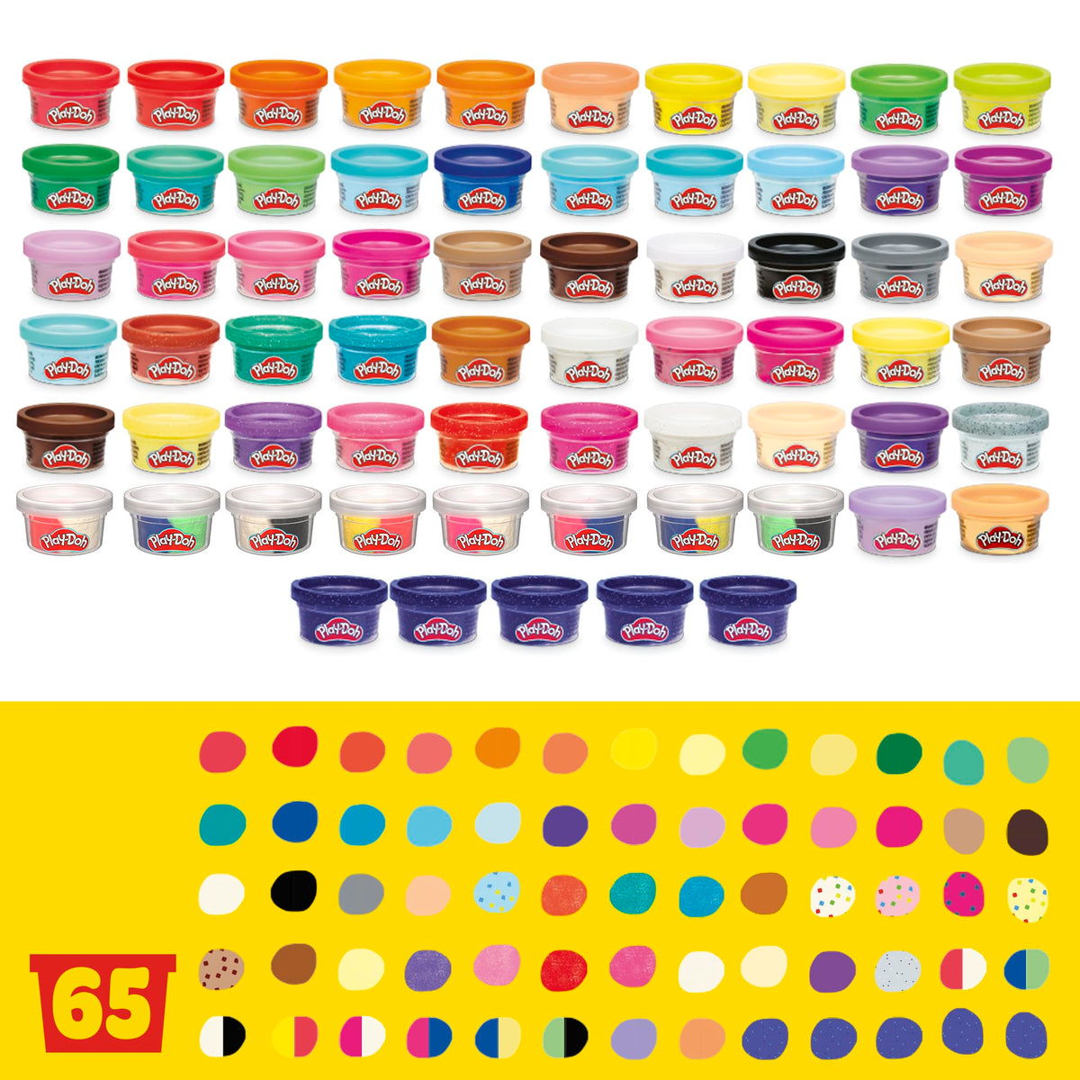 Play Doh Ultimate Color Collection 65 Pack of 1 oz Cans - Premium Selection Official Imagery - 4