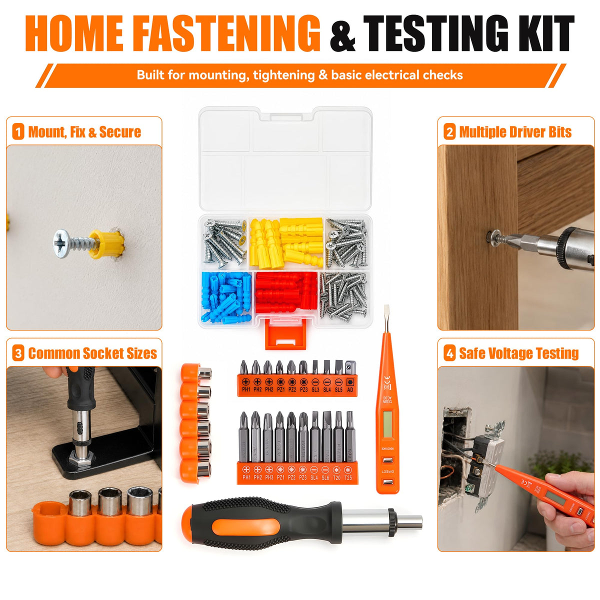 KOOPOOL 160 Piece Home Tool Kit Household Basic Hand Tool - KOOPOOL Official Imagery - 8